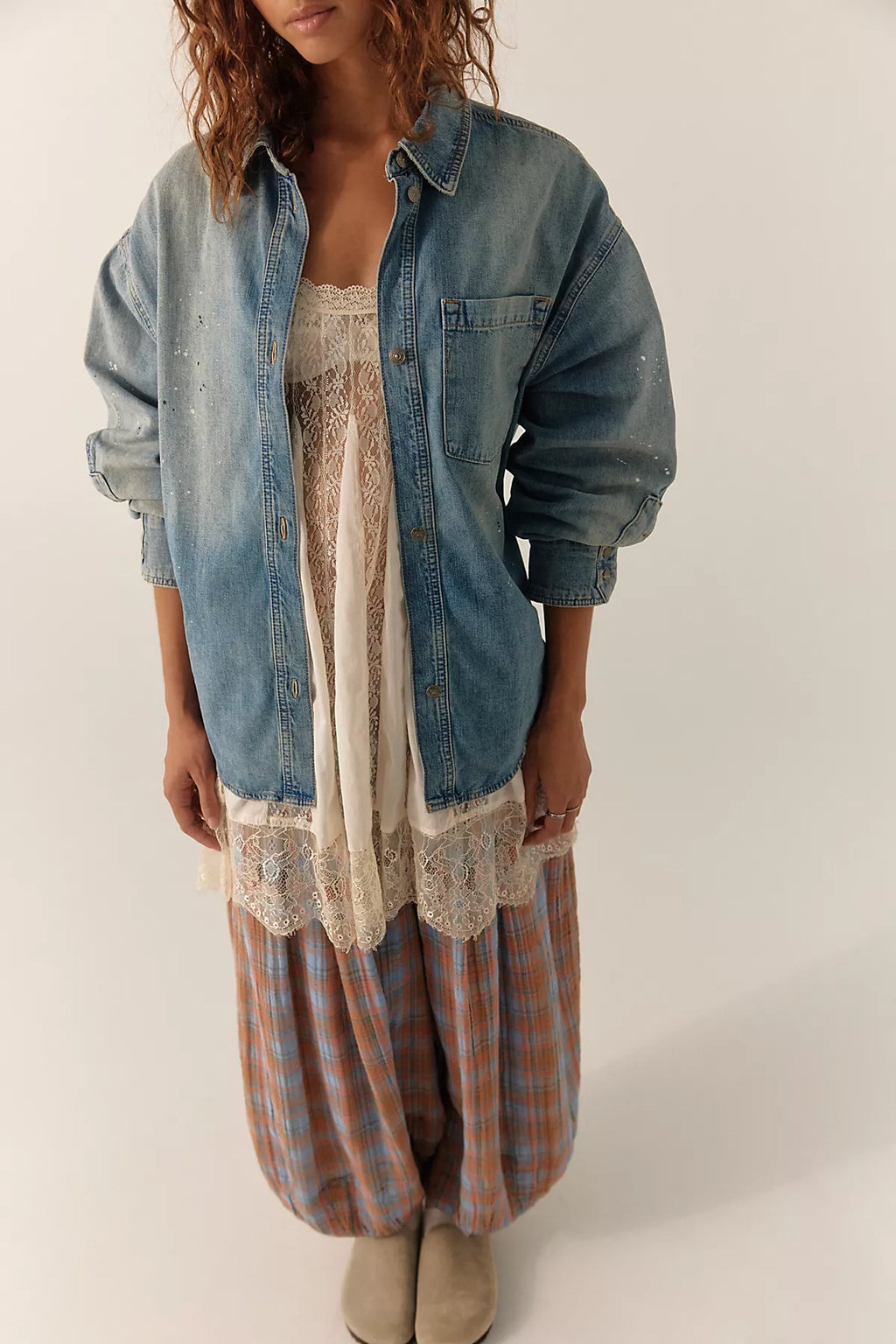 We The Free Rally Cocoon Button Down Top