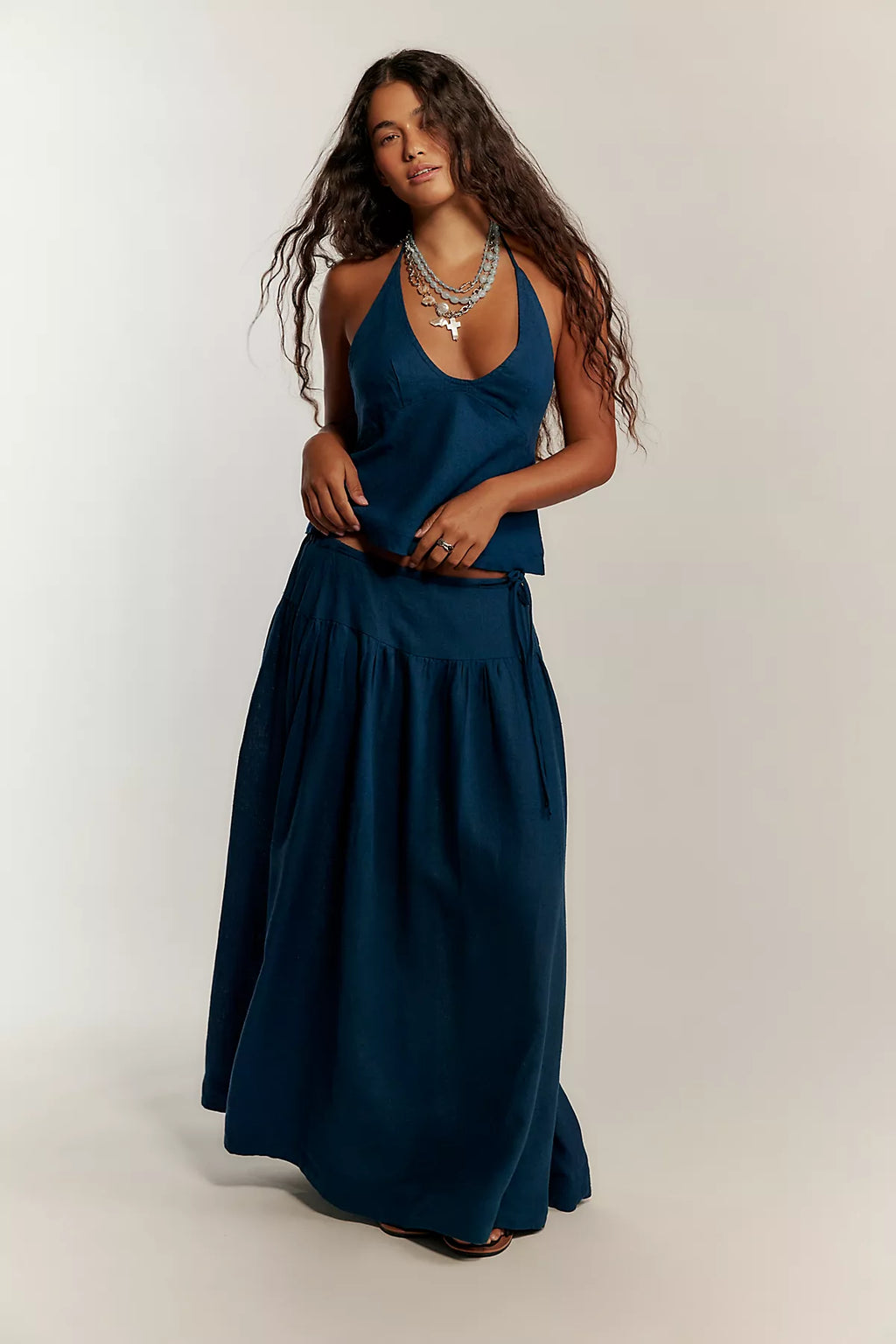 Sandshell Linen Skirt Set