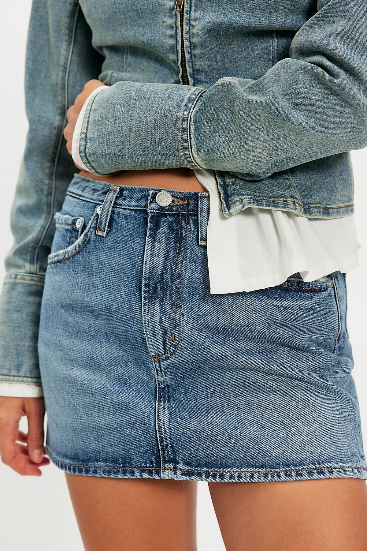 AGOLDE Keira Denim Mini Skirt