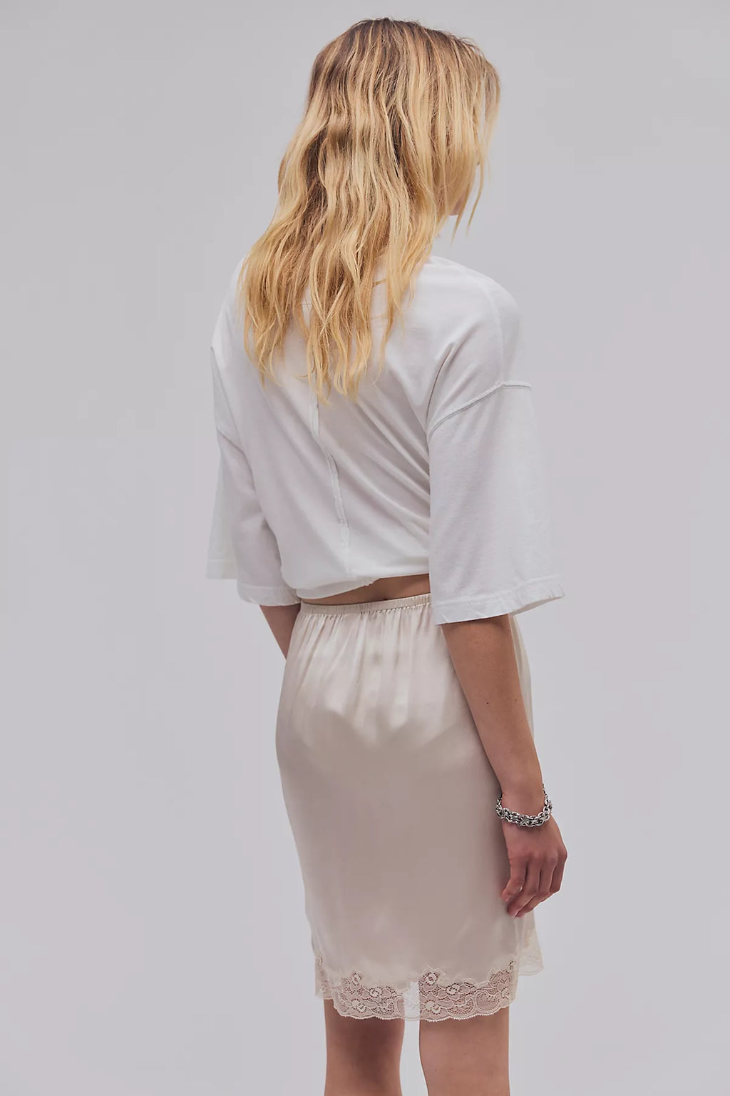 Only Hearts Silk Charmeuse Knee-Length Slip Skirt