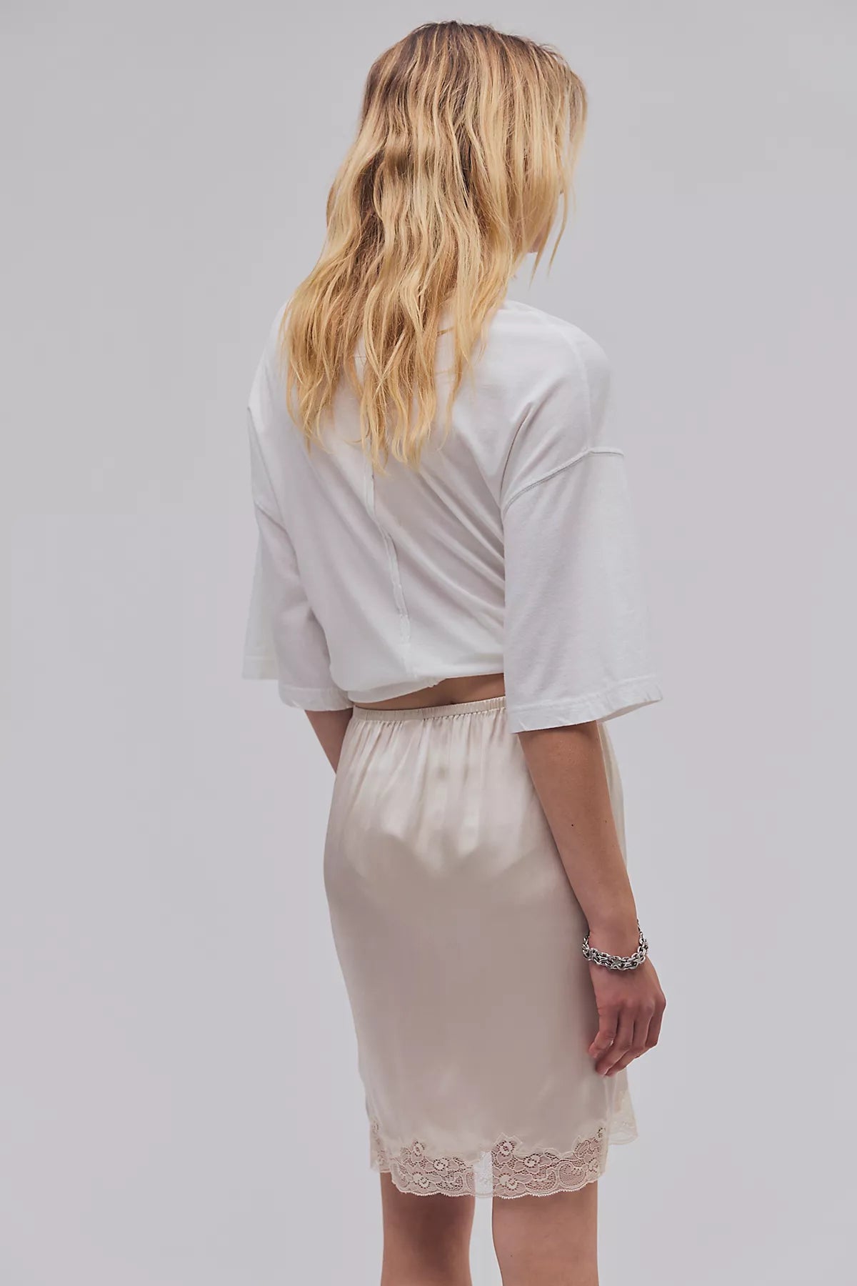 Only Hearts Silk Charmeuse Knee-Length Slip Skirt