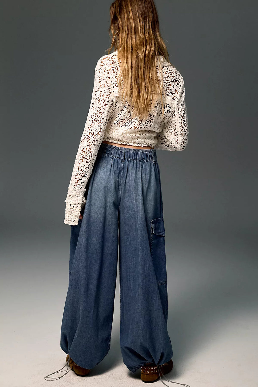 We The Free Wild Winds Cinched Wide-Leg Jeans