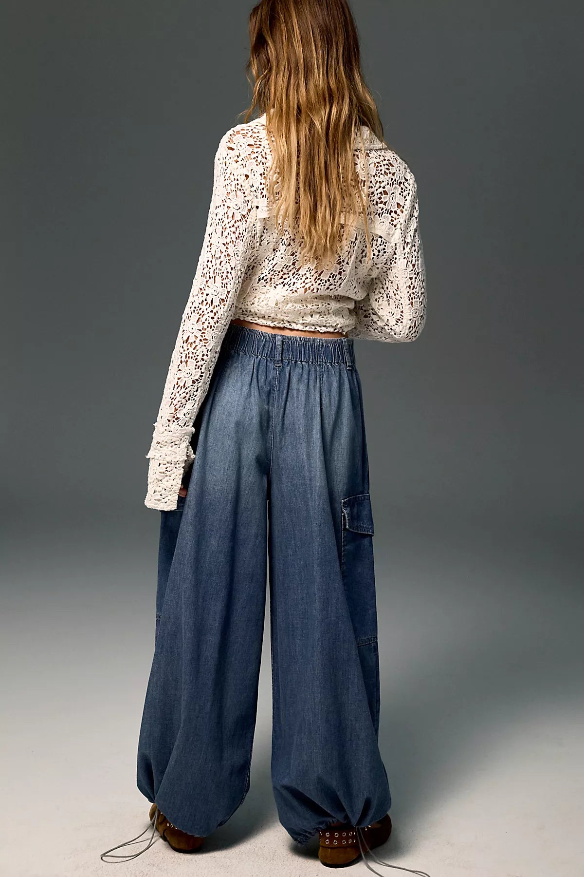 We The Free Wild Winds Cinched Wide-Leg Jeans