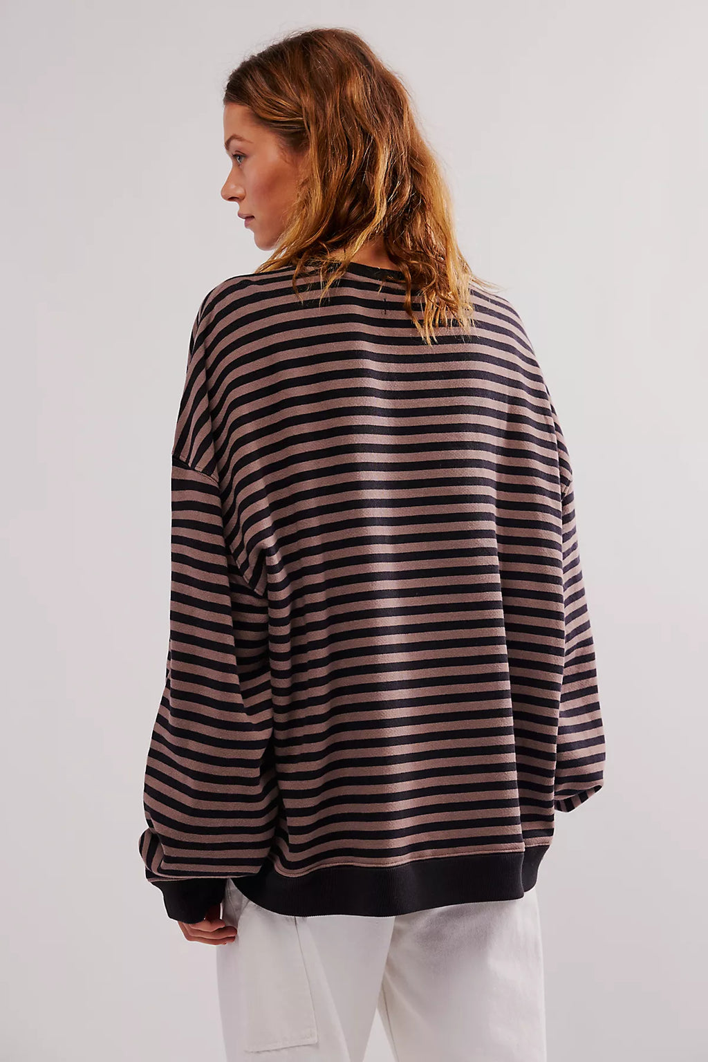 We The Free Classic Striped Oversized Crewneck