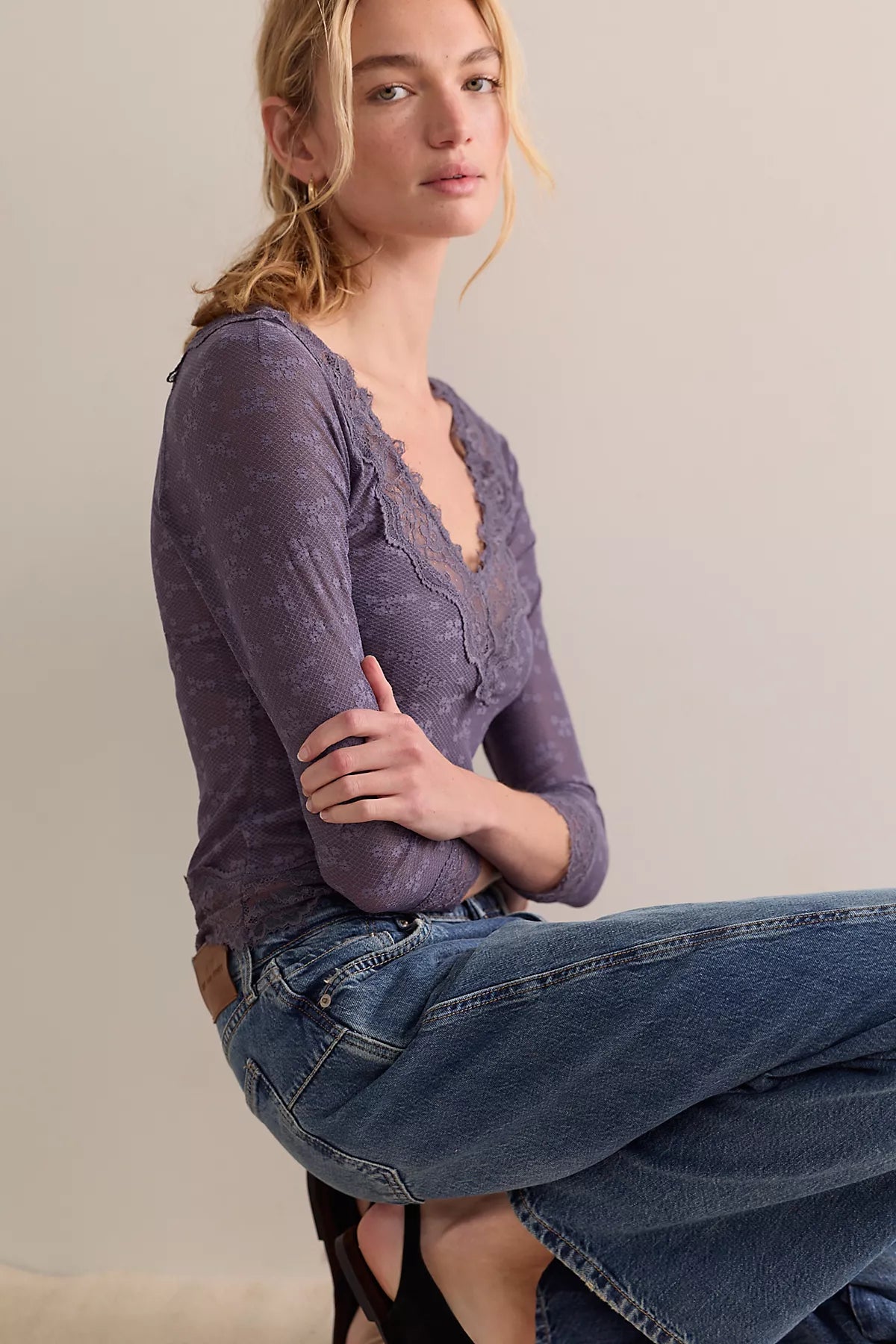 Lace Me Twice Layering Top
