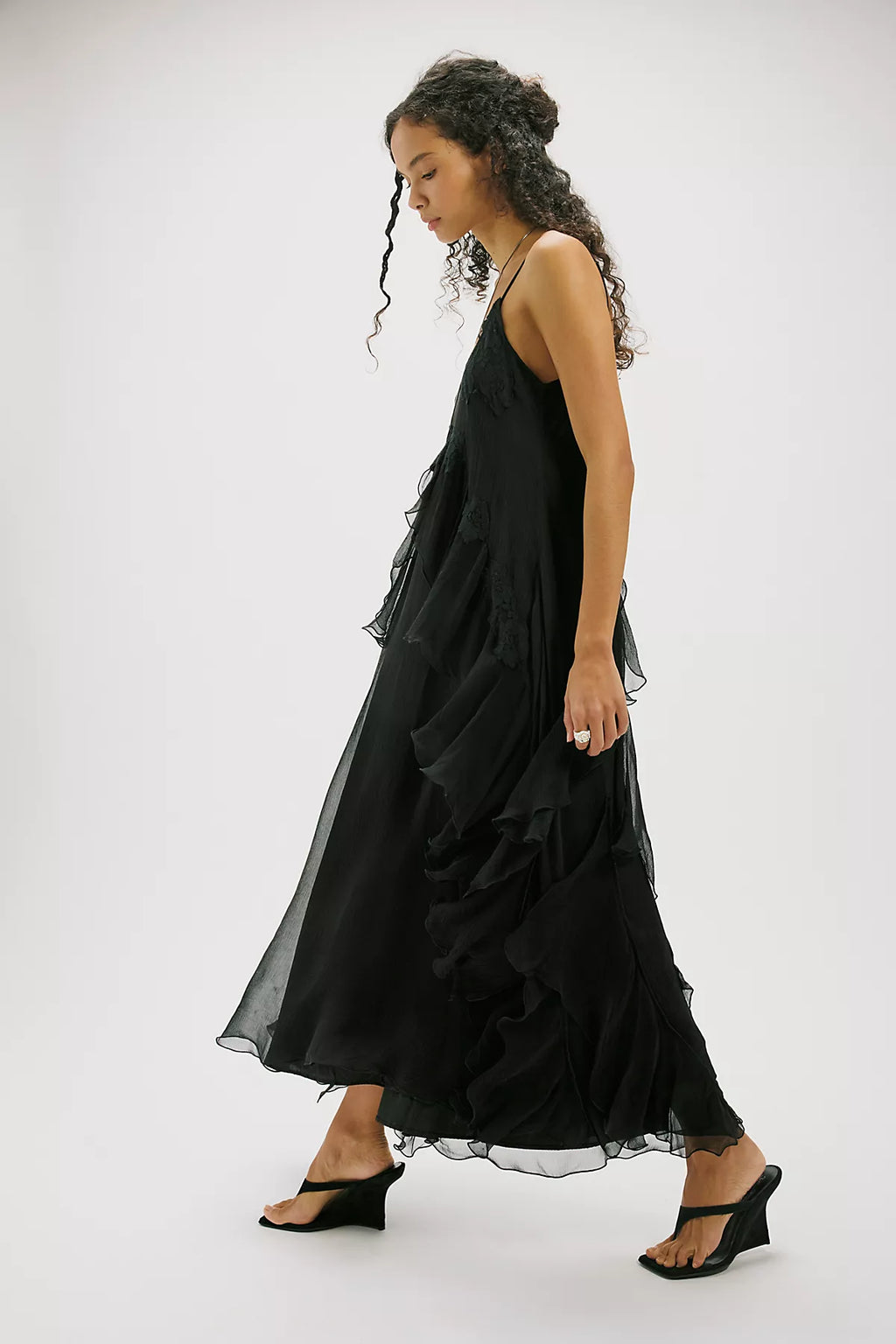 Nigel Preston Floating Angel Chiffon Maxi Dress
