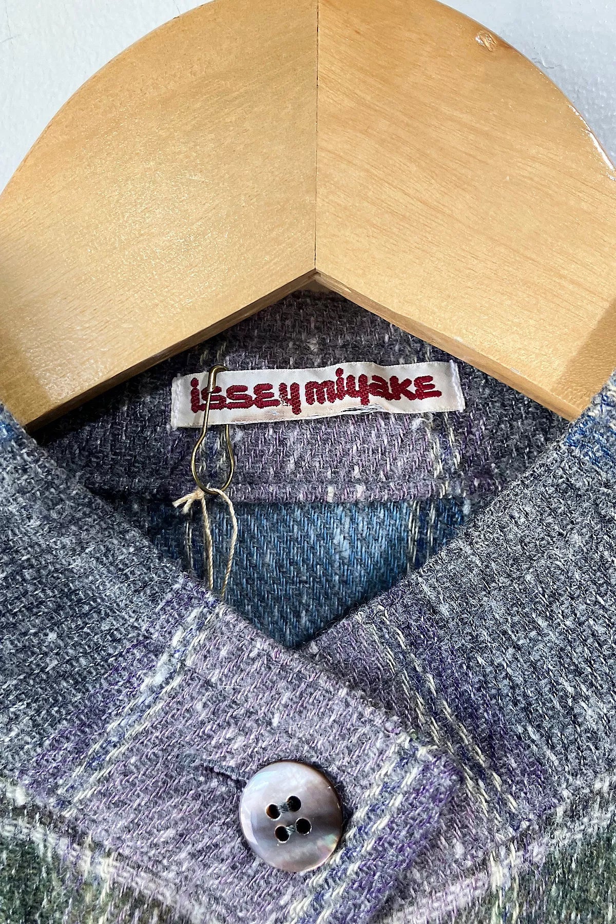 Vintage Issey Miyake Grey Plaid Shirt Selected by The Curatorial Dept.