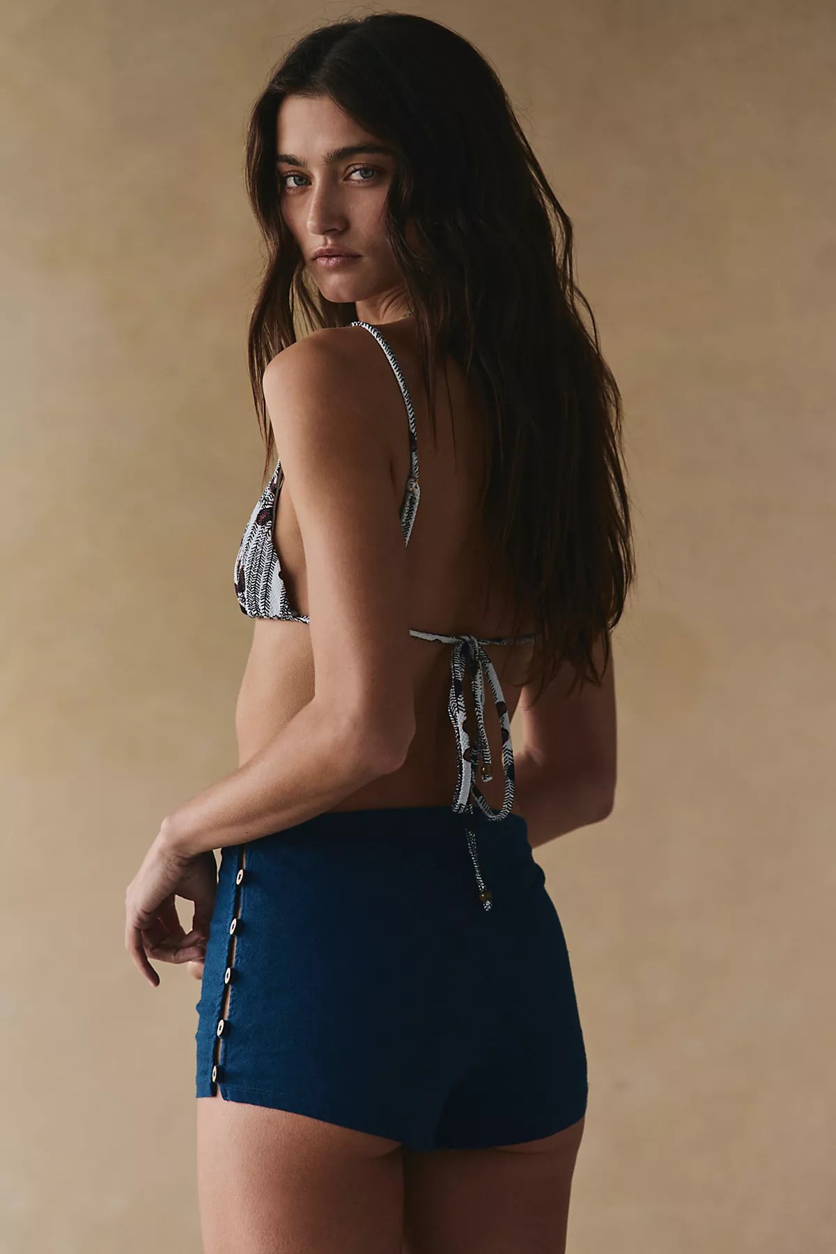 My Little Stretch Linen Micro Shorts
