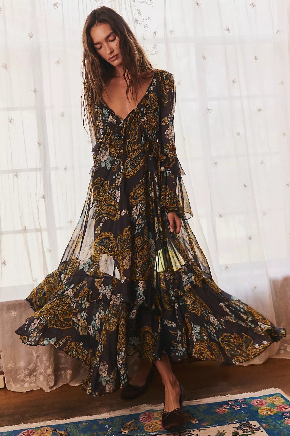 Paisley Petals Maxi Dress