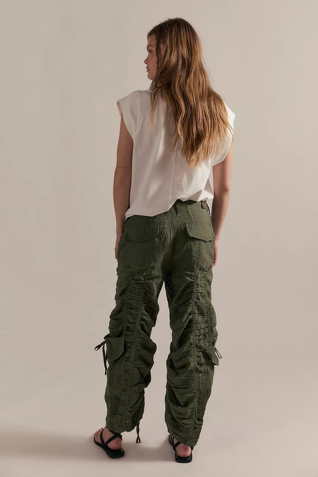 We The Free Scorpio Shirred Mid-Rise Cargo Pants