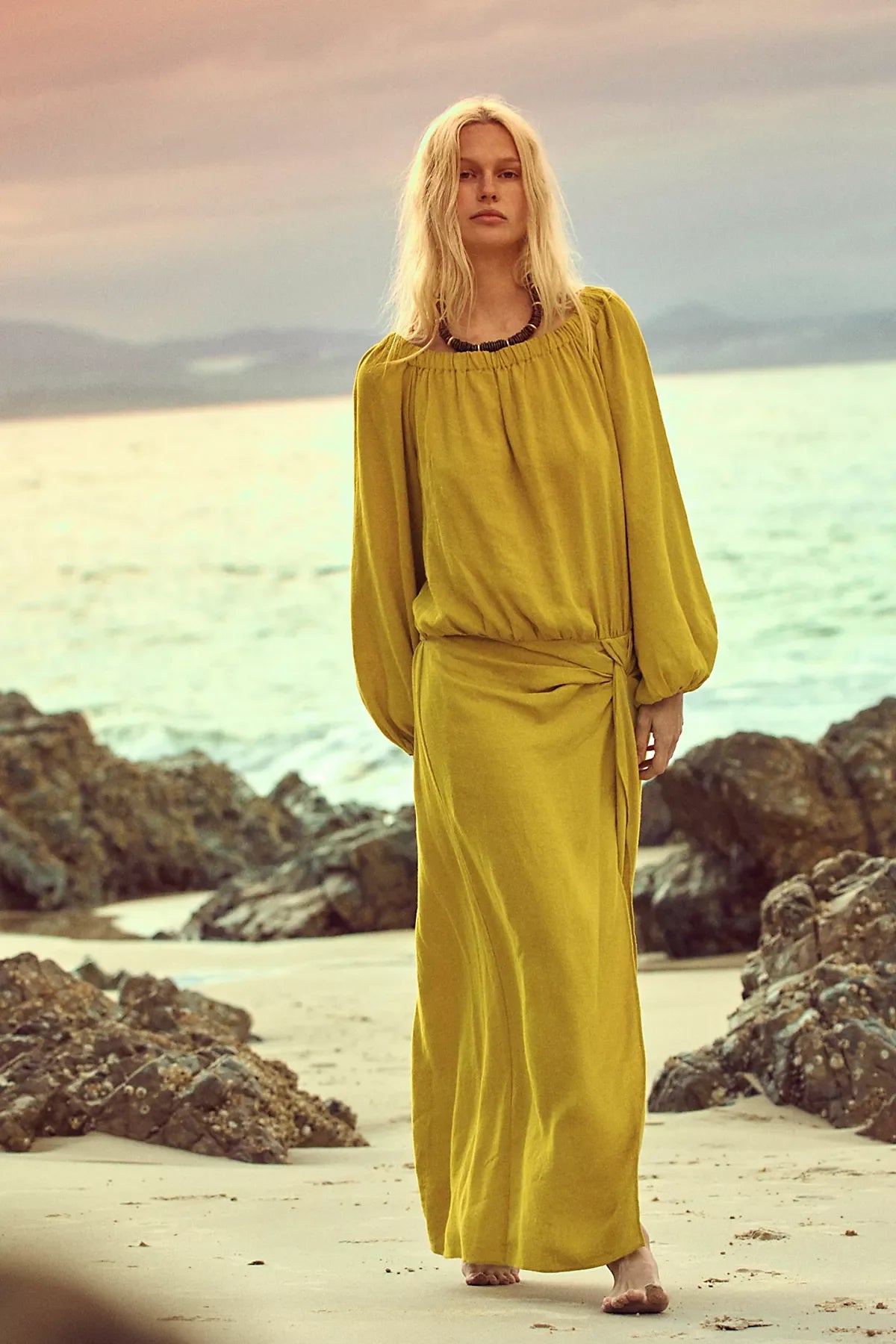 Sandshell Linen Francisca Maxi Dress