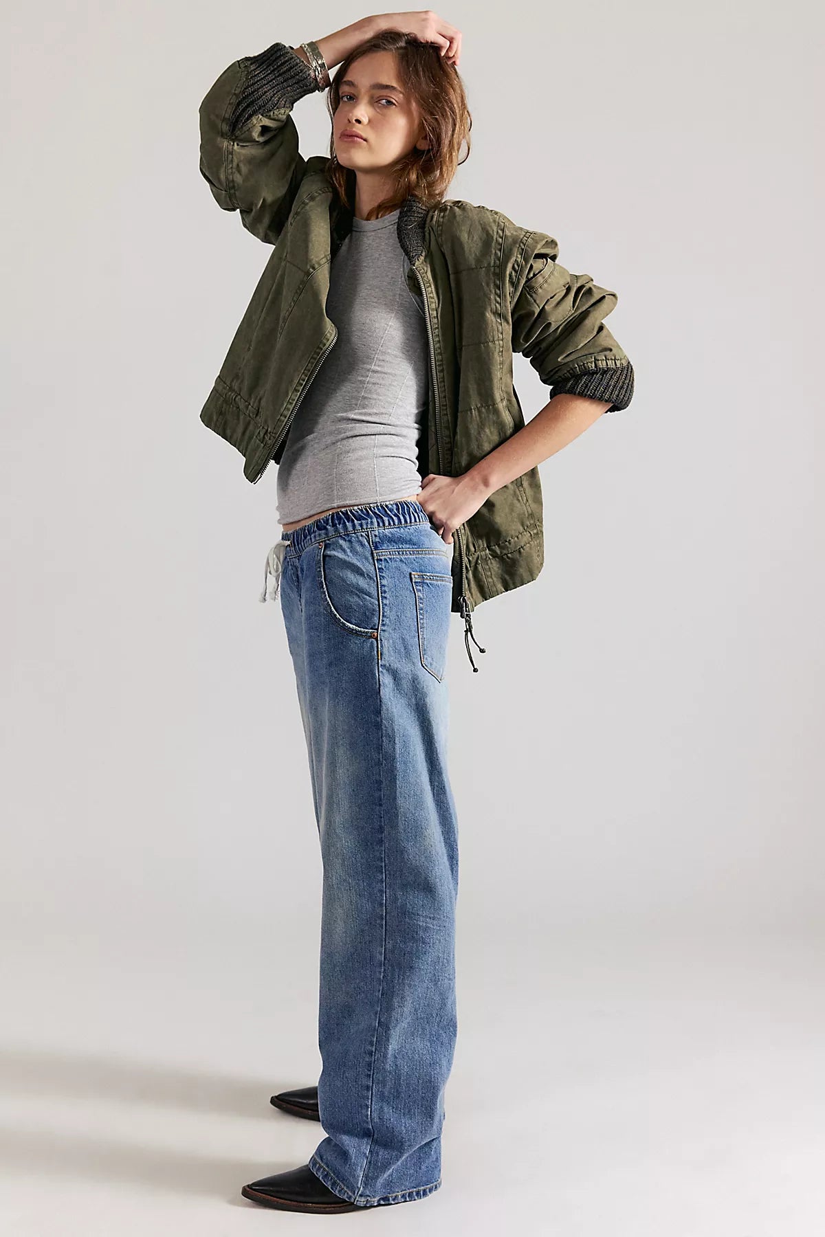 OneTeaspoon Roadhouse Wide-Leg Drawstring Jeans