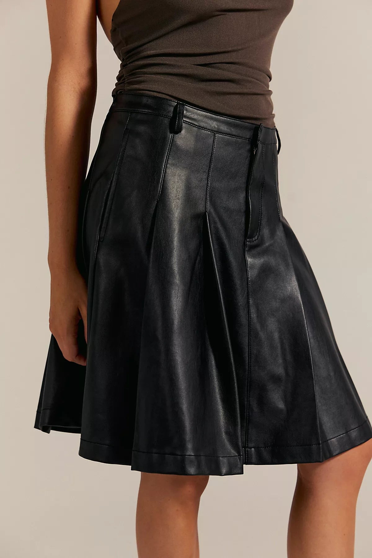 We The Free Vegan Pleated Midi Skirt