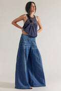 We The Free Plot Twist Pintuck Wide-Leg Jeans