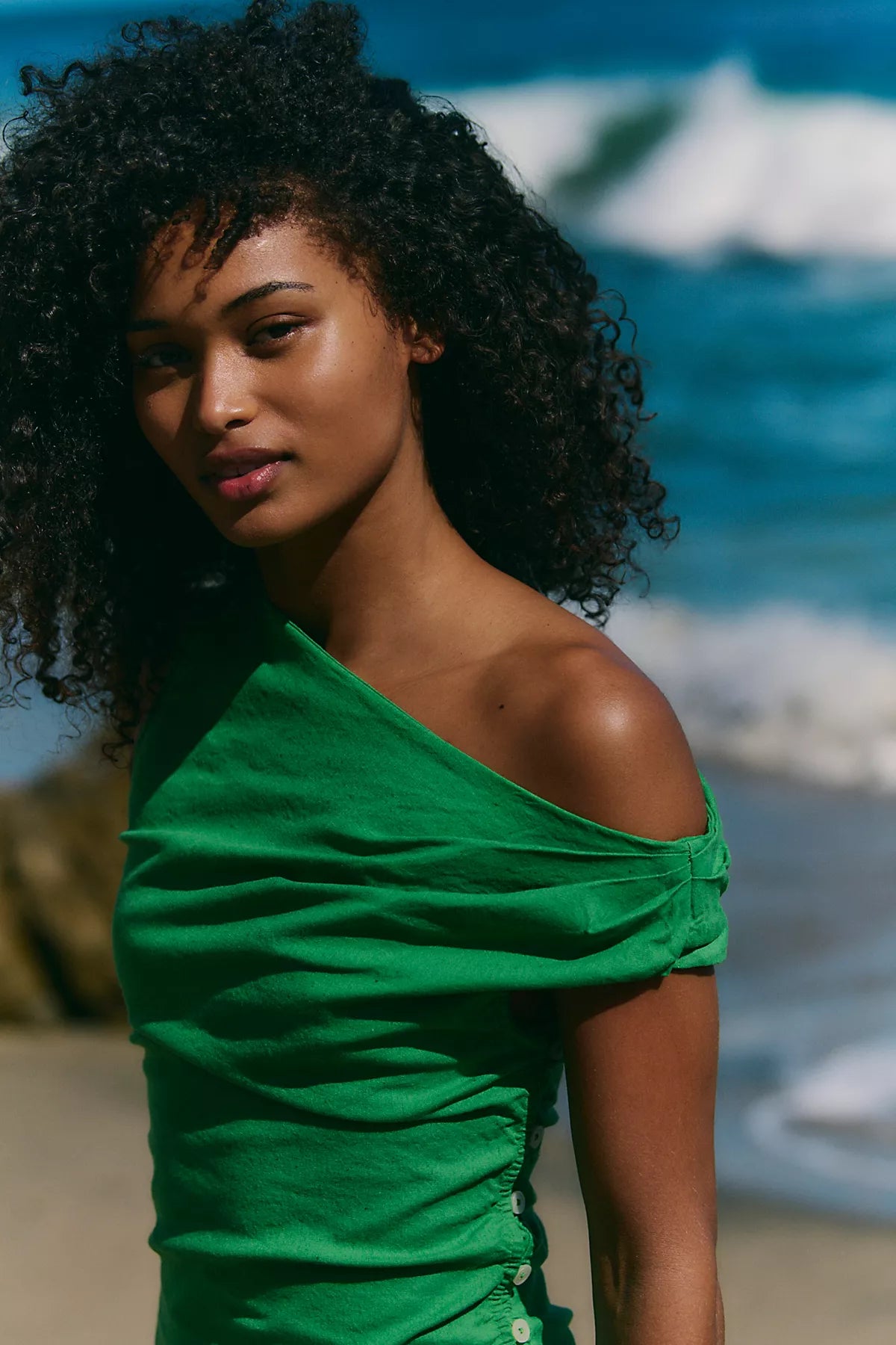 So Far Summer Stretch Linen Mini Dress