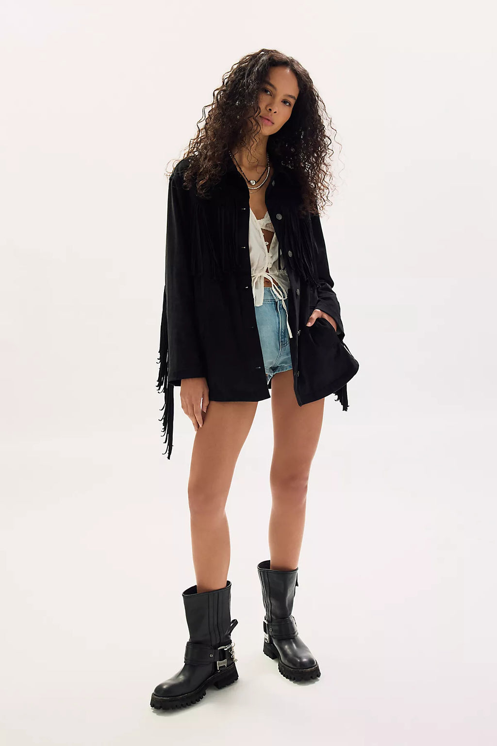 We The Free Fringe Out Vegan Suede Jacket