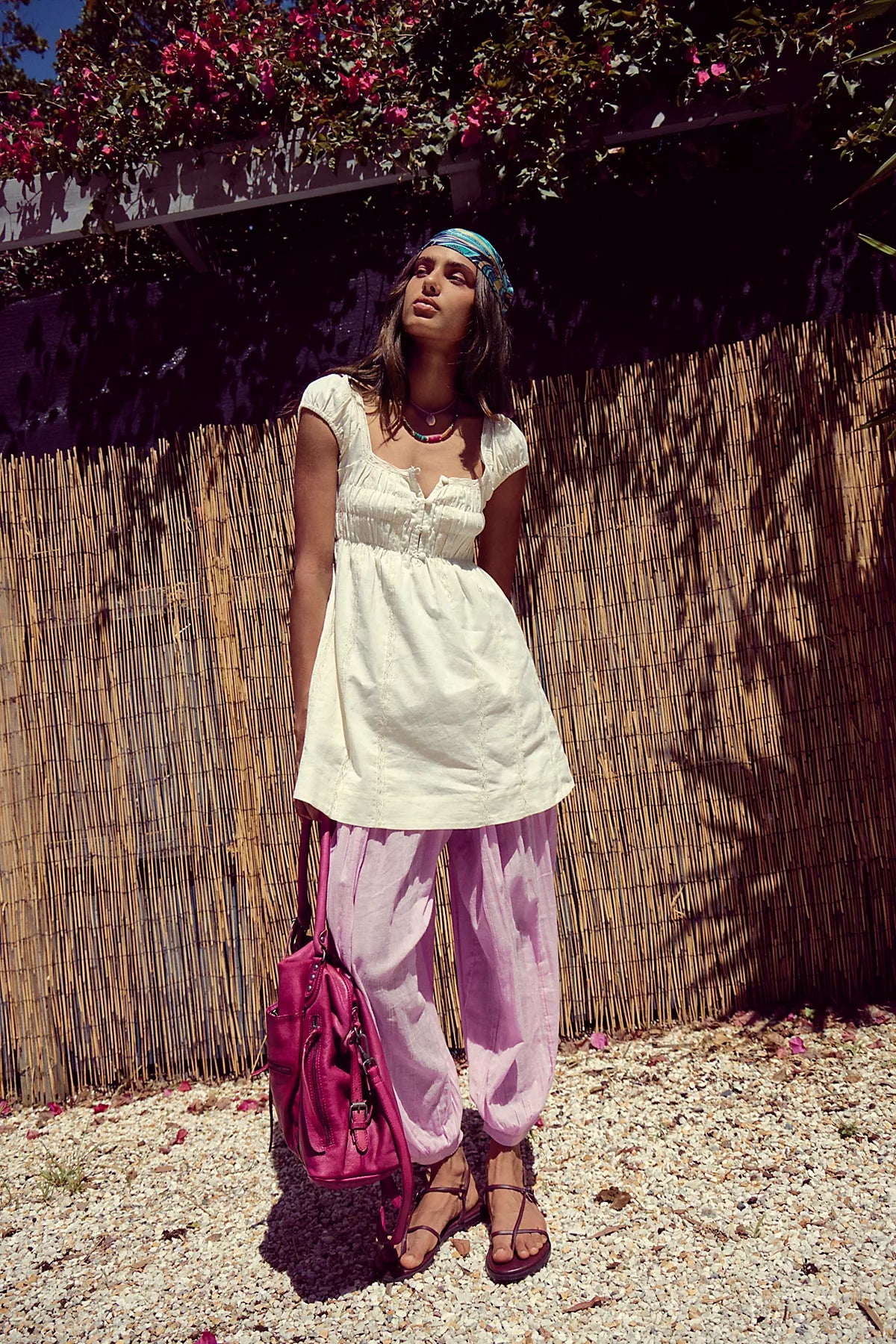 Nina Babydoll Cotton-Linen Mini Dress