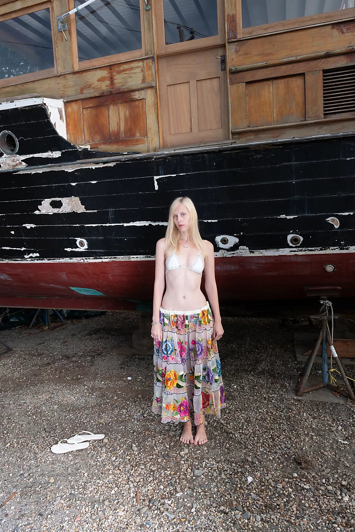 Vintage Embroidered Tulle Skirt