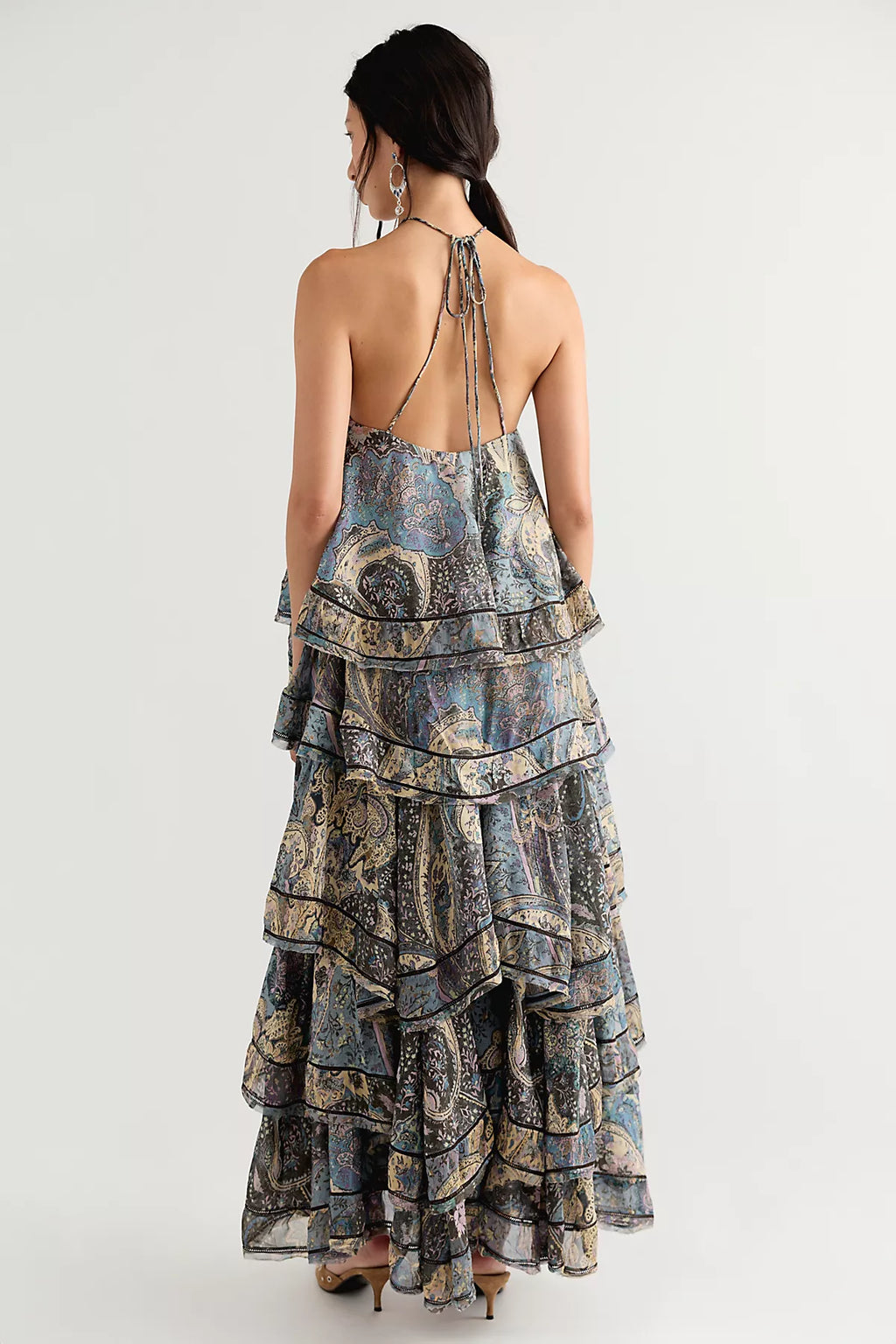 Trapeze Cotton Silk Maxi Skirt Set
