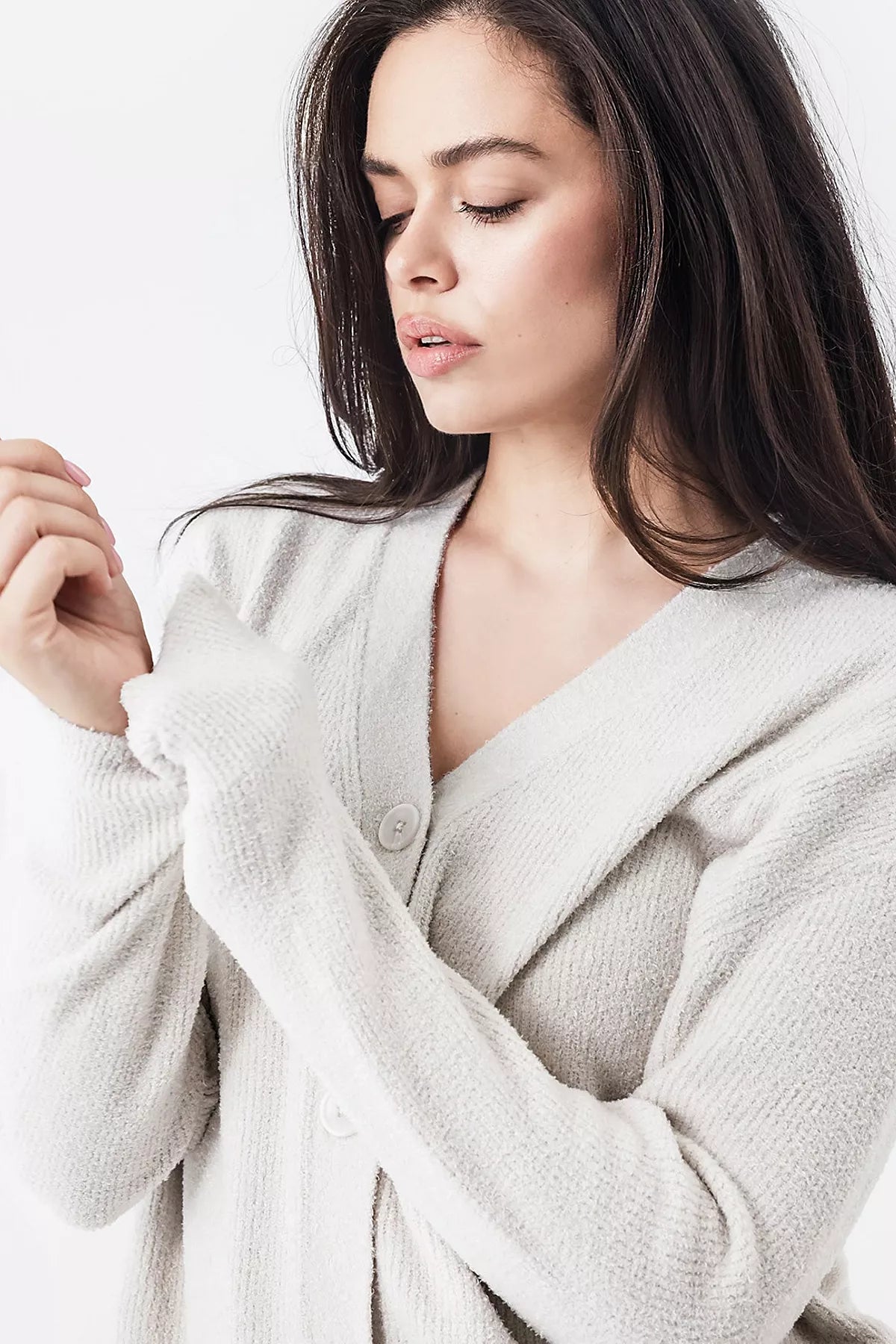 Sunday Citizen Cloud Cool Oversized Ribbed Buttoned Cardigan