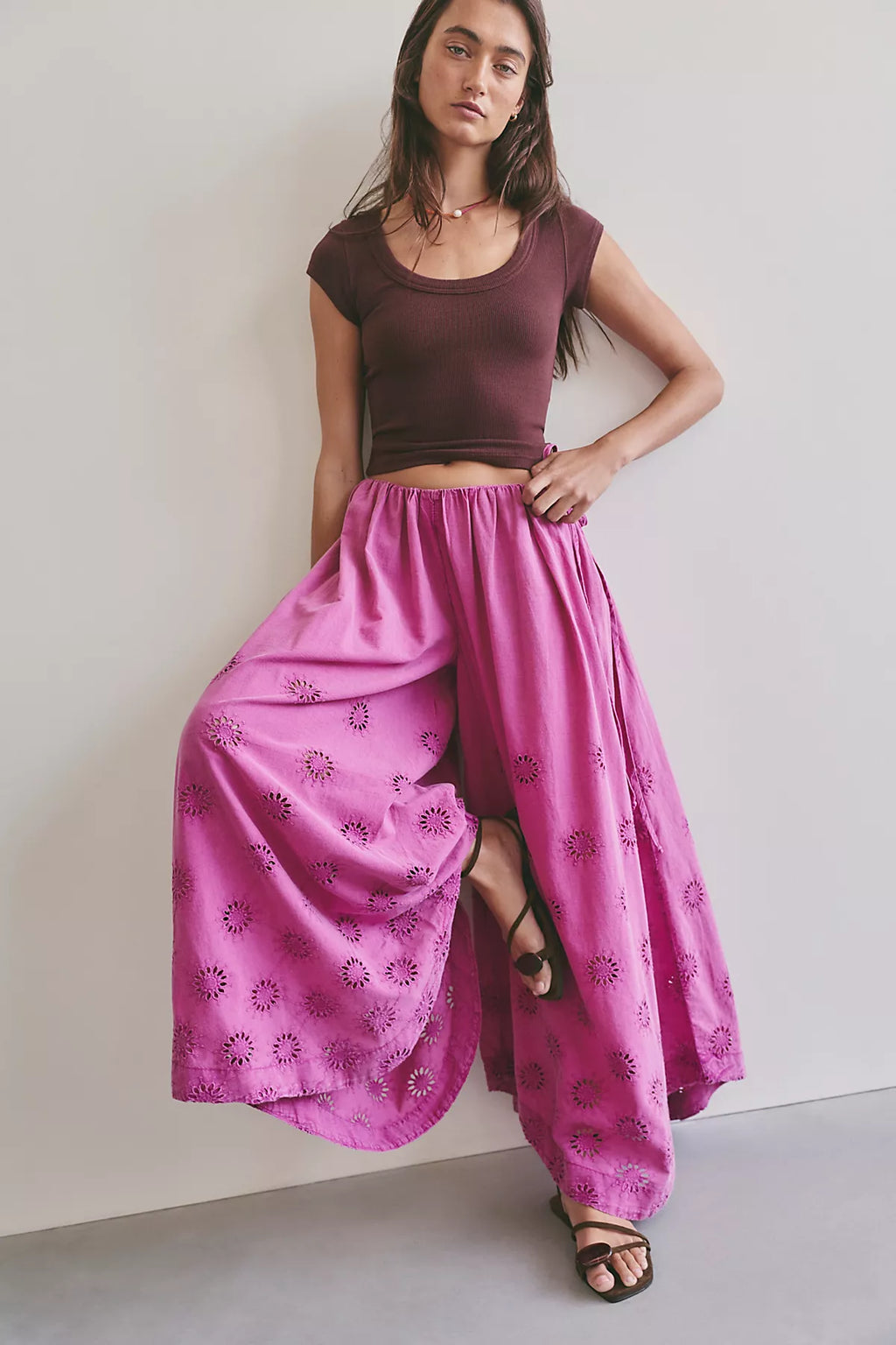 Sweet Serenade Pull-On Wide-Leg Pants