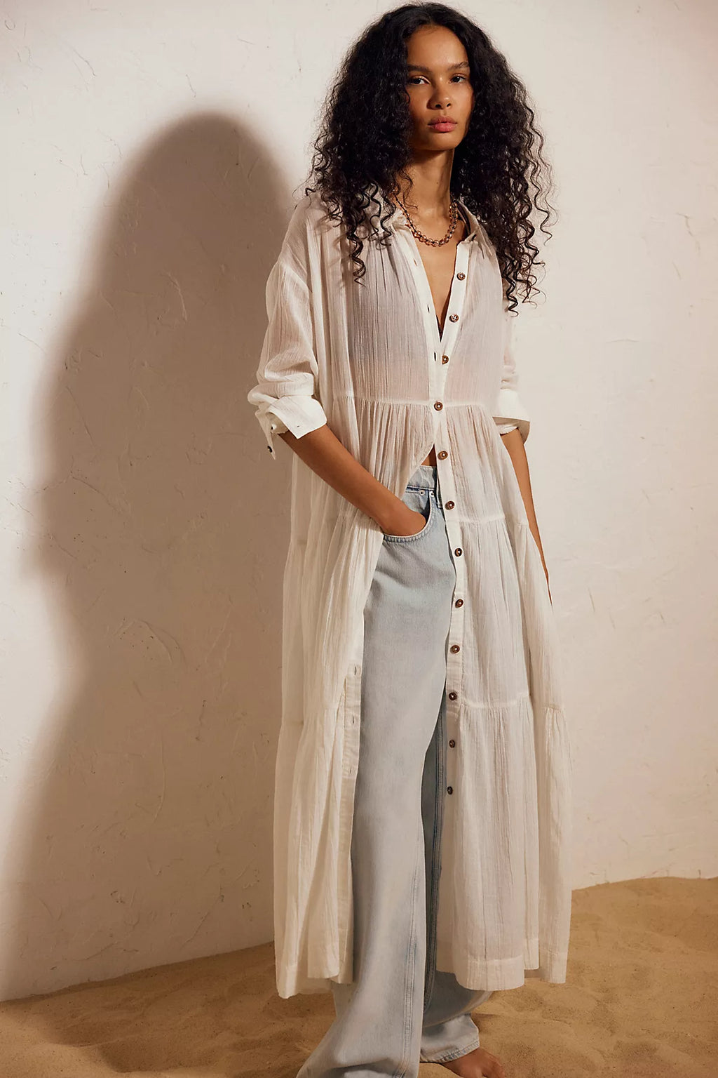 Salt Breeze Cotton Midi Dress