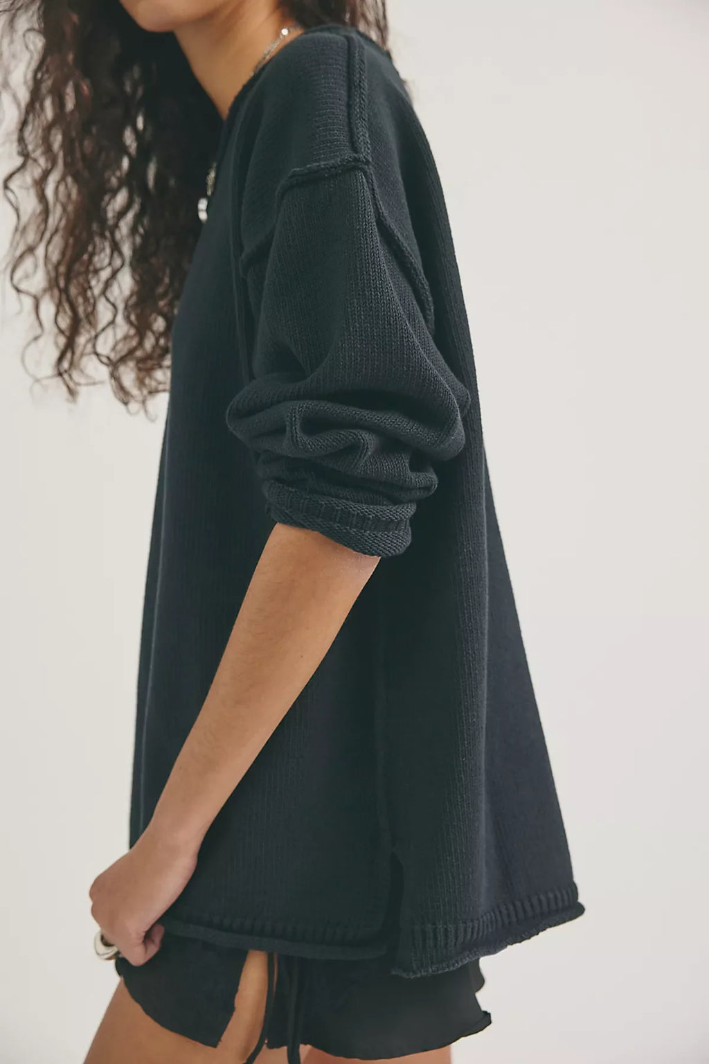 We The Free Ella Roll-Neck Cotton Knit Sweater