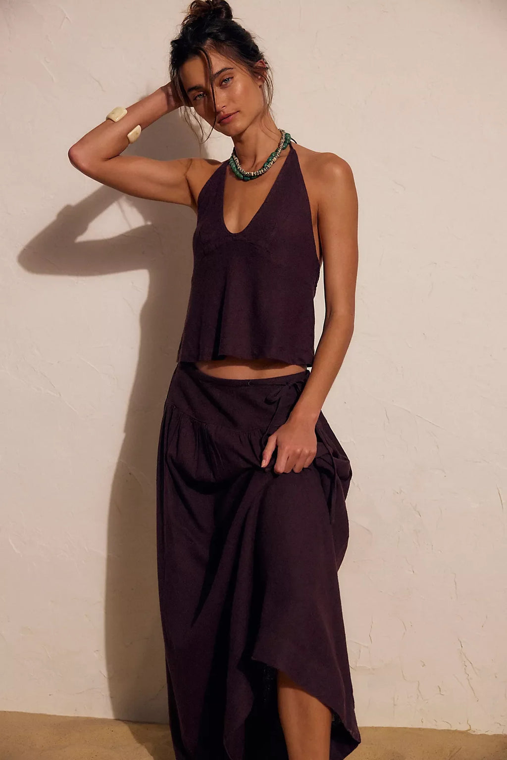 Sandshell Linen Skirt Set