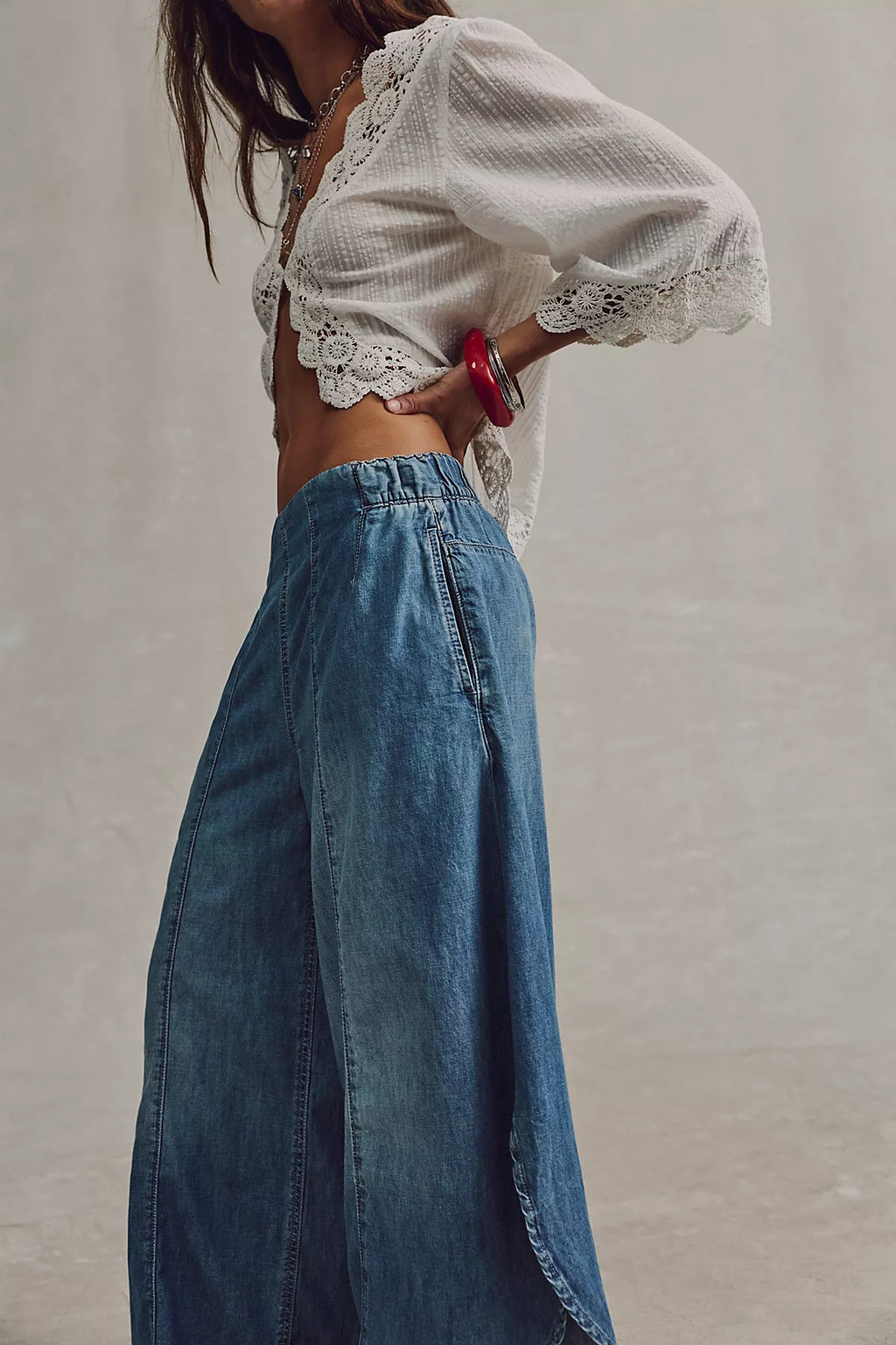 We The Free Sweet Pea Pull-On Tulip Jeans