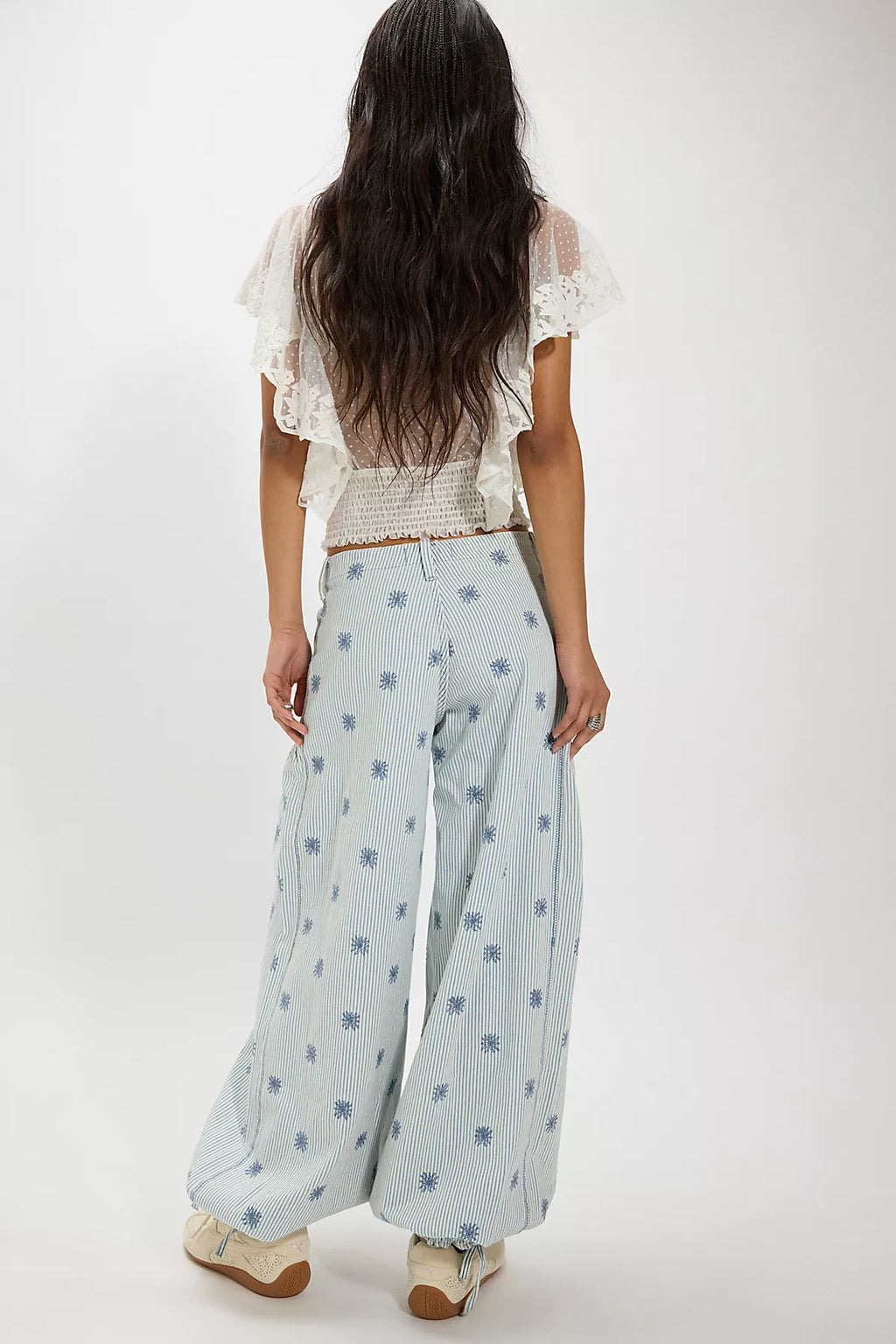 We The Free Lotus Embroidered Railroad Balloon Jeans