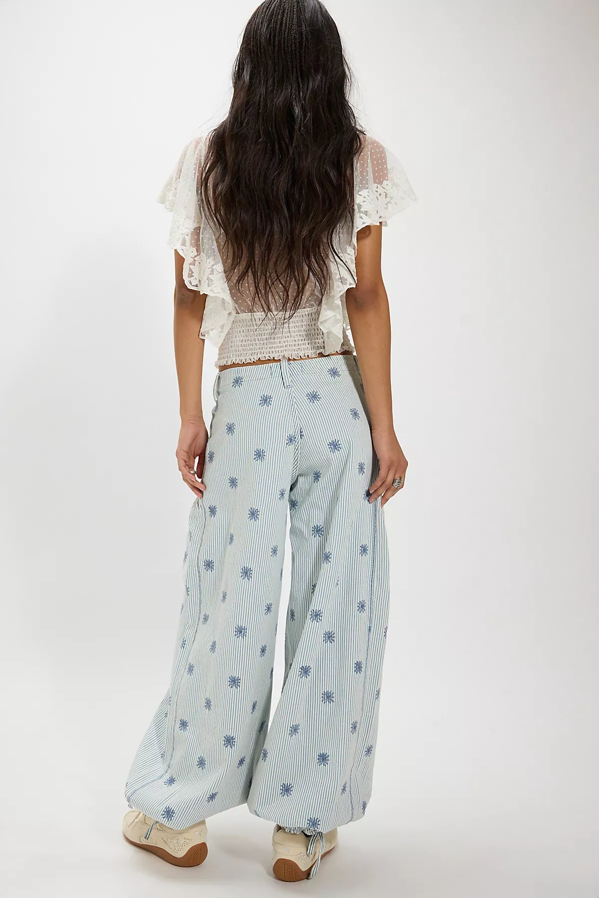 We The Free Lotus Embroidered Railroad Balloon Jeans
