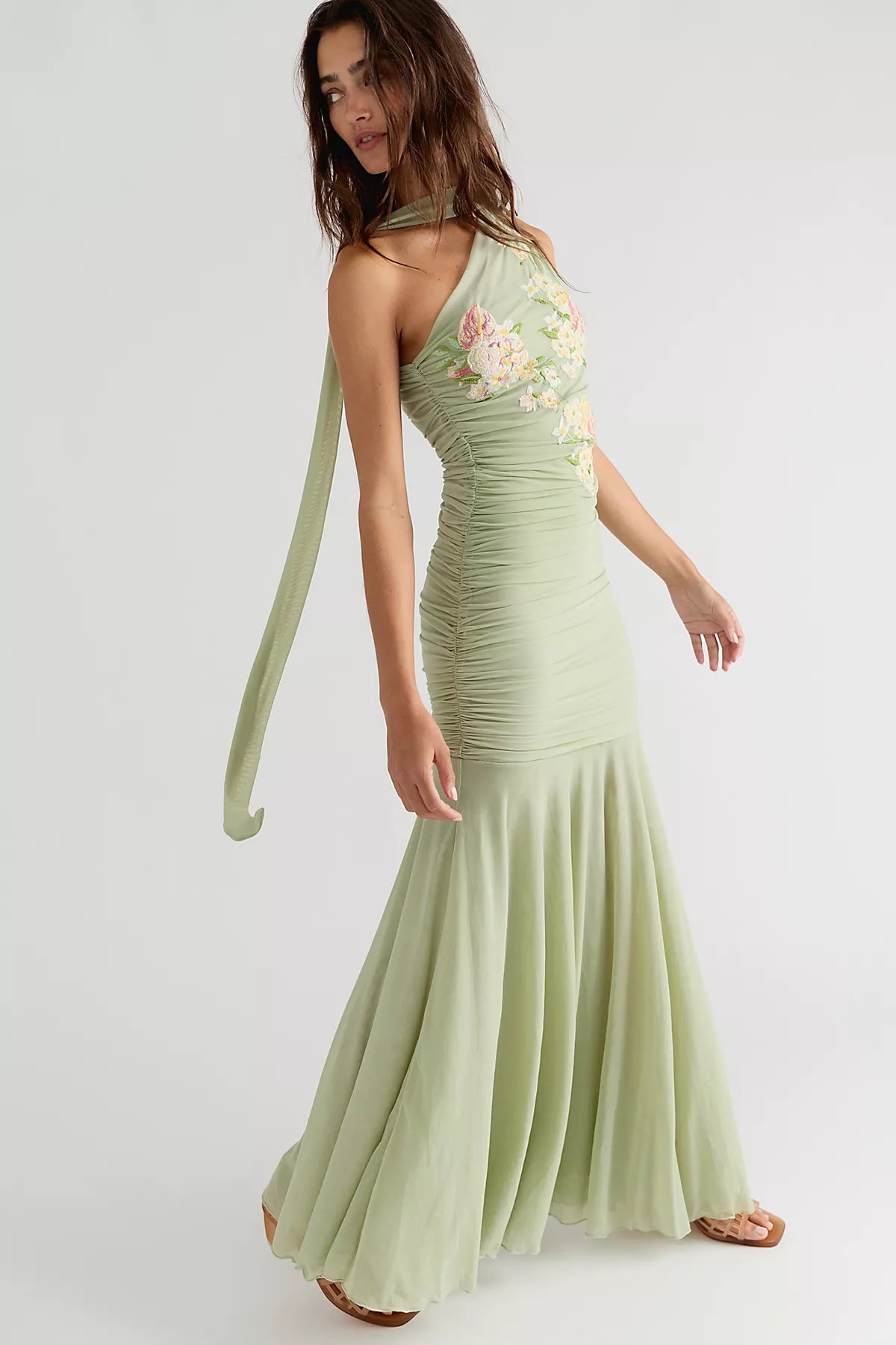 Saemdi Embroidered One Shoulder Dress