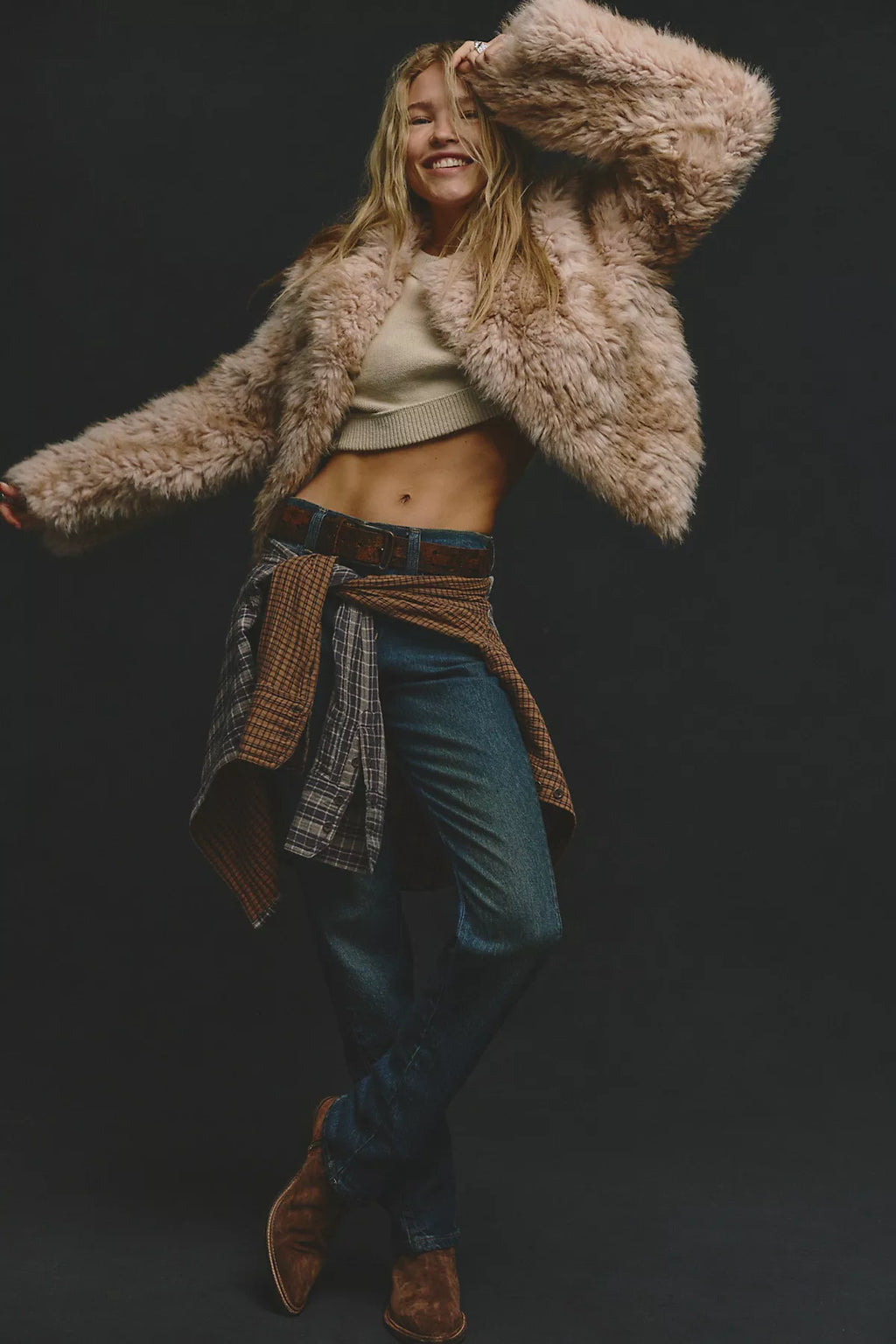 Supernova Cropped Faux Fur Jacket