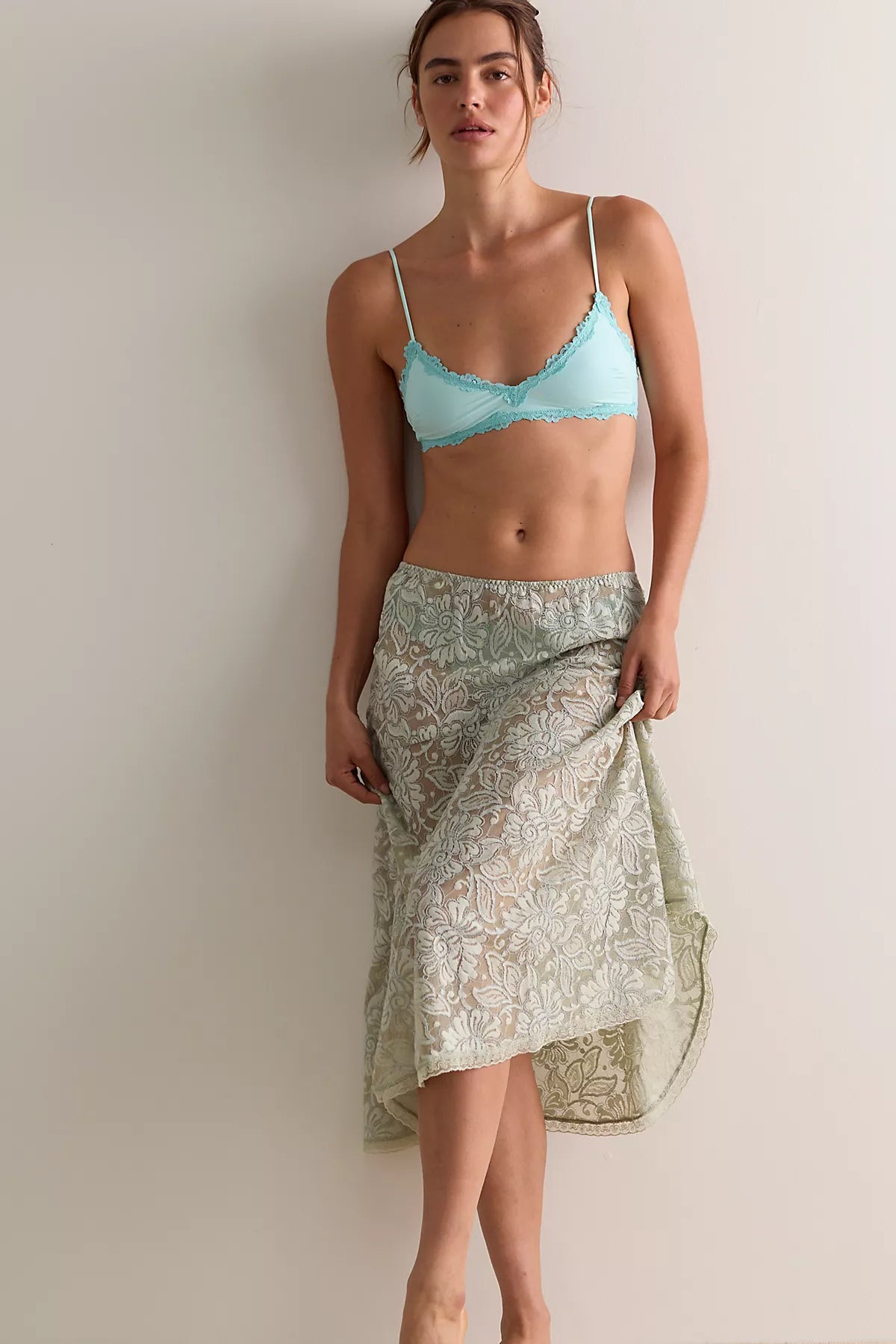 Sheer Emotion Midi Slip Skirt