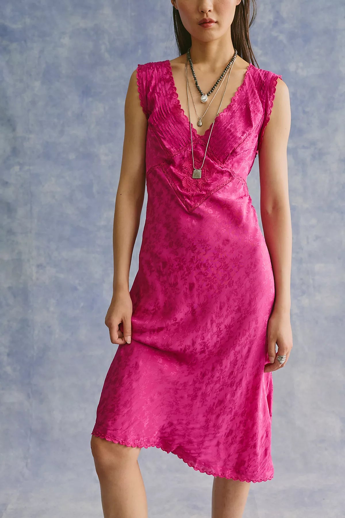 Me With You Satin Midi Slip Dress
