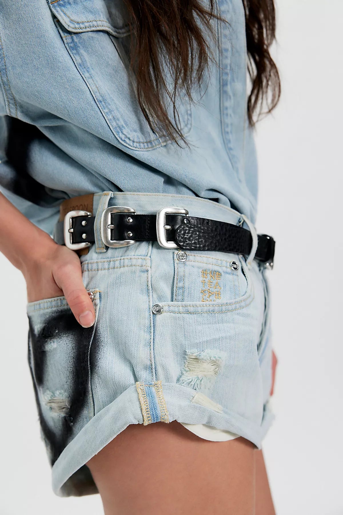 OneTeaspoon Bandits Printed Low-Waist Shorts
