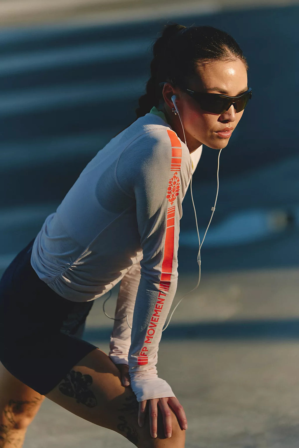Tempo Marathon Logo Ruched UV Protection Long Sleeve