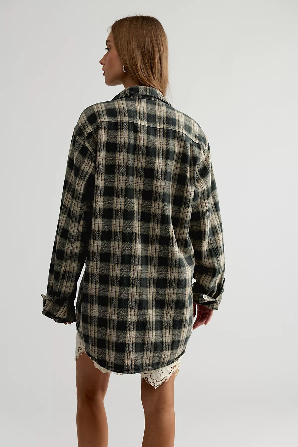 Llea Blue One-Pocket Boyfriend Shirt