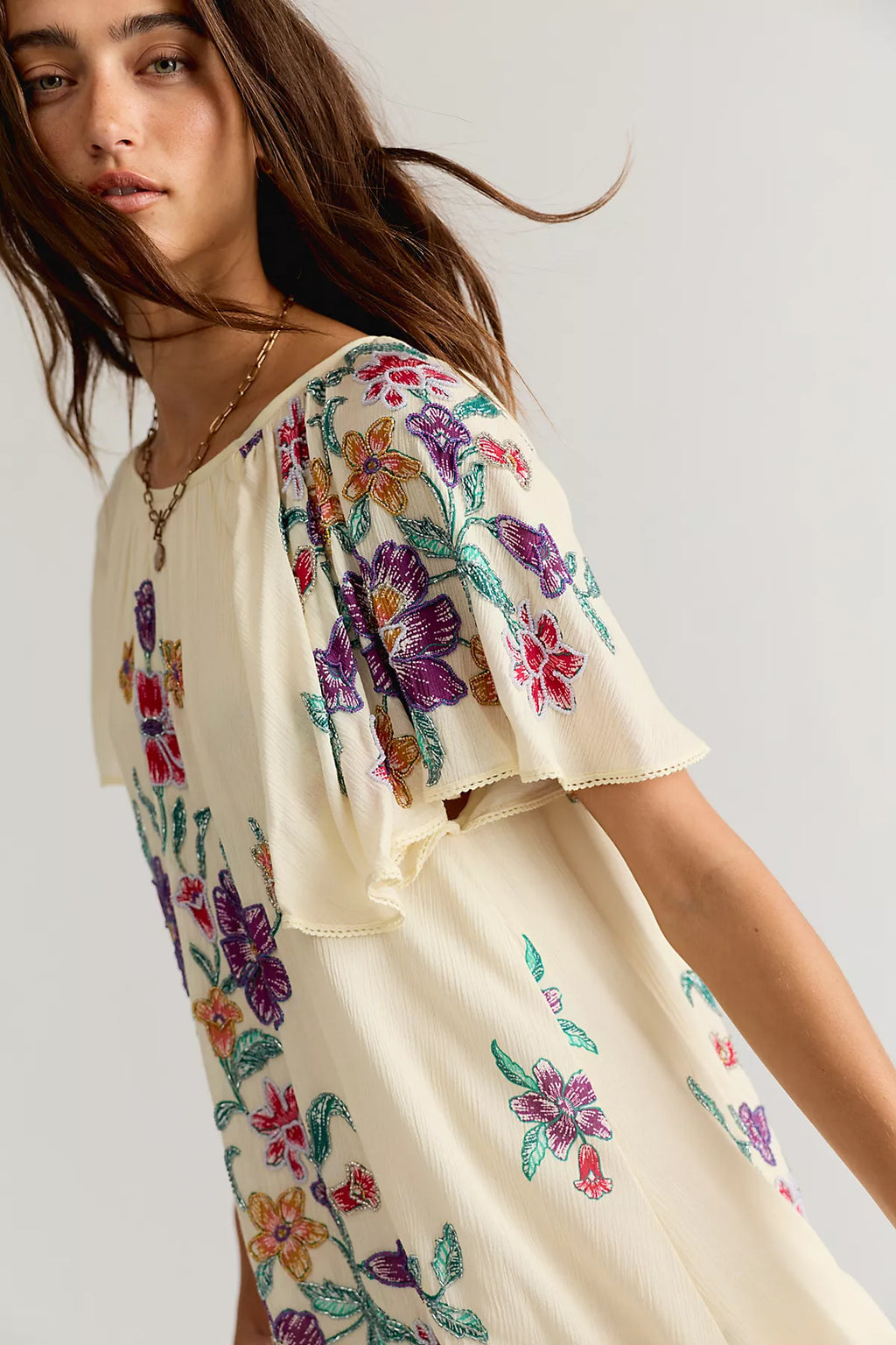 Tropics Beaded Mini Dress