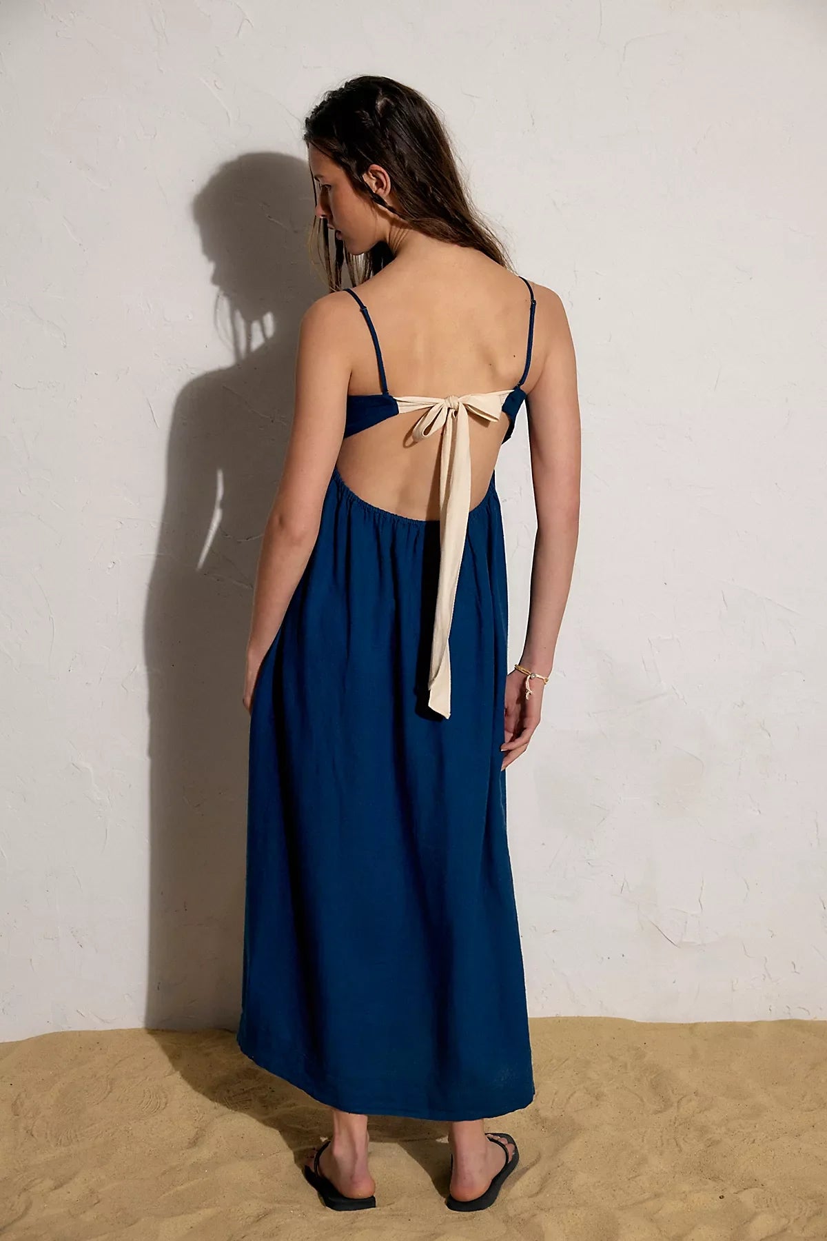 Sandshell Linen Halo Babydoll Midi Dress