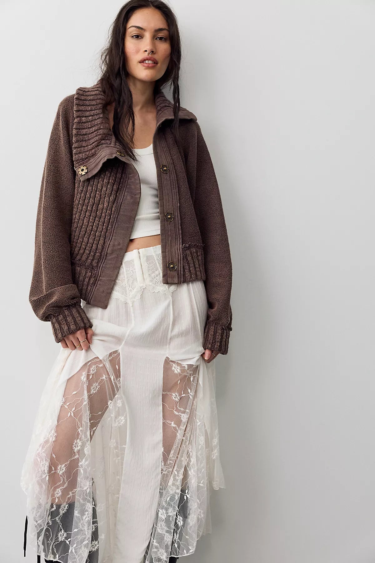 We The Free Annie Cozy Funnel-Neck Cardi