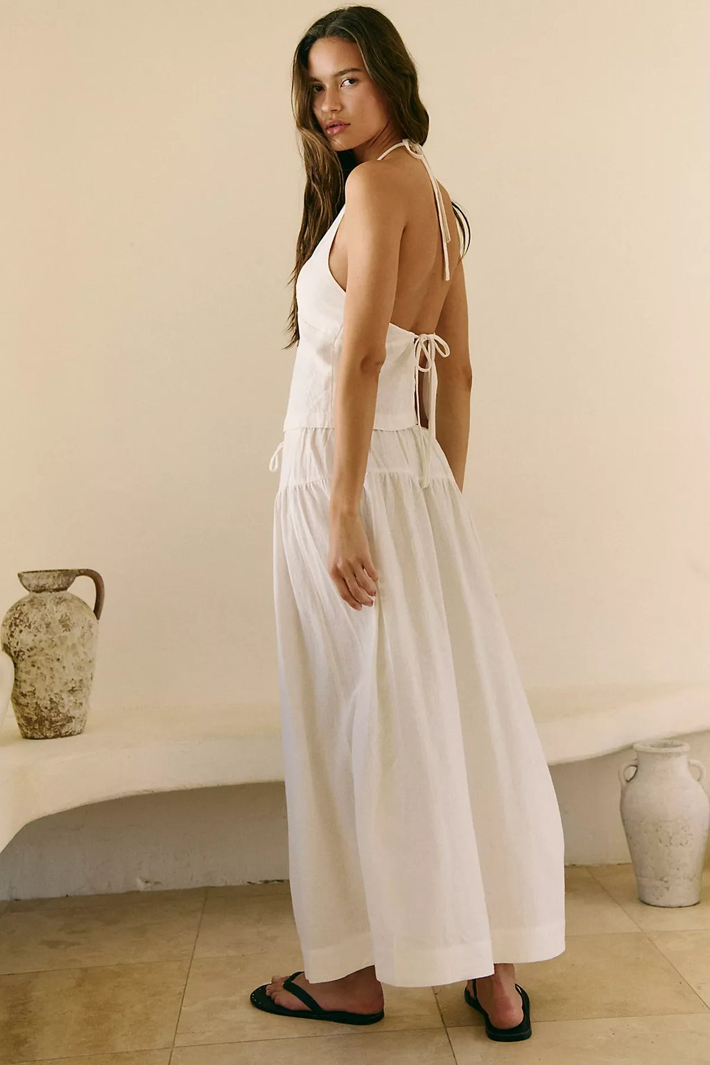 Sandshell Linen Skirt Set