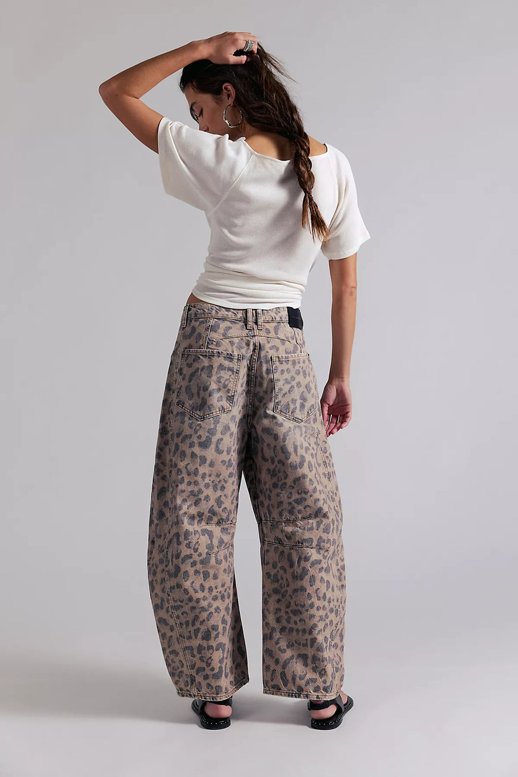 We The Free Good Luck Printed Barrel Jeans