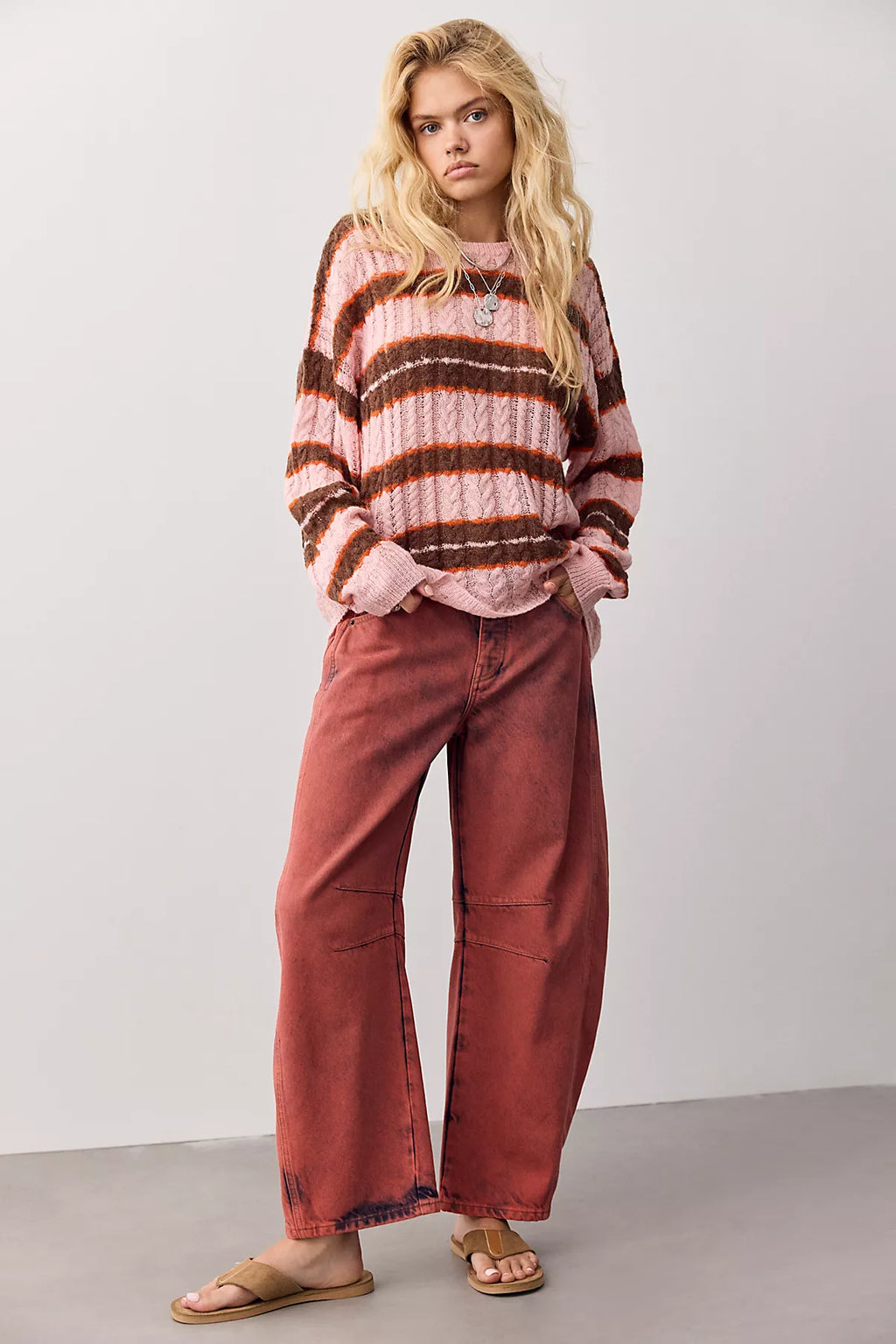 Sheer Luck Striped Pullover
