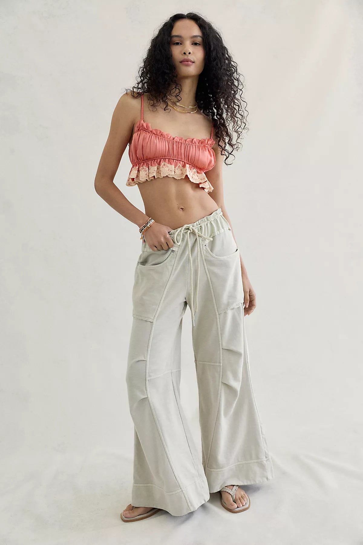 We The Free Sky Riser Knit Wide-Leg Pull-On Pants