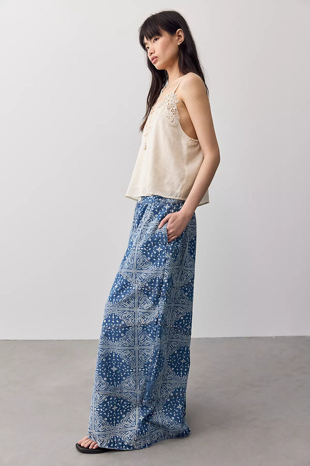 OneTeaspoon Daddios Printed Super Wide-Leg Jeans