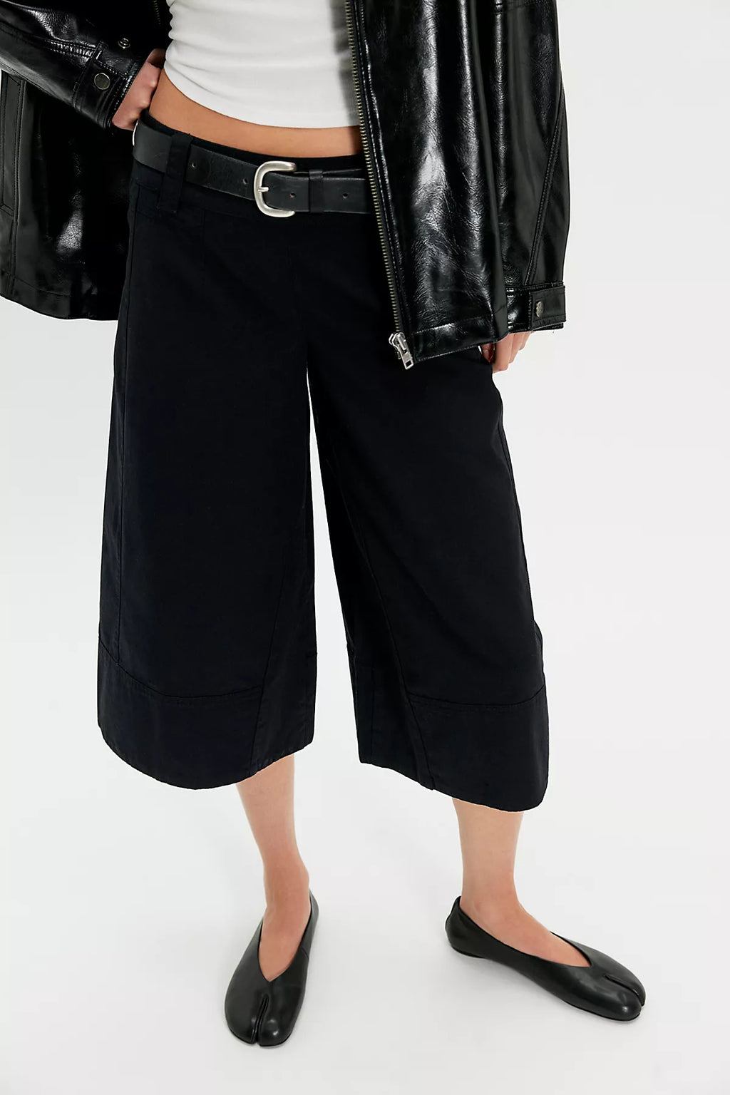 City Wide-Leg Crop Trousers