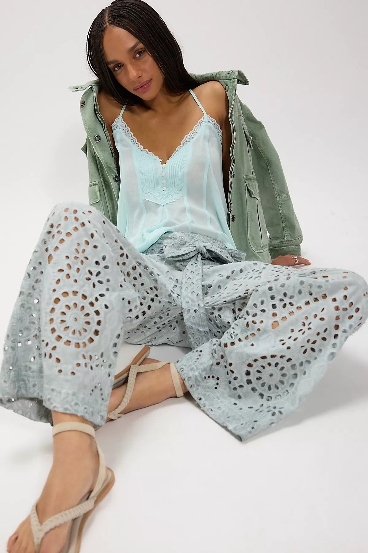 Starry Skies Eyelet Pull-On Harem Pants