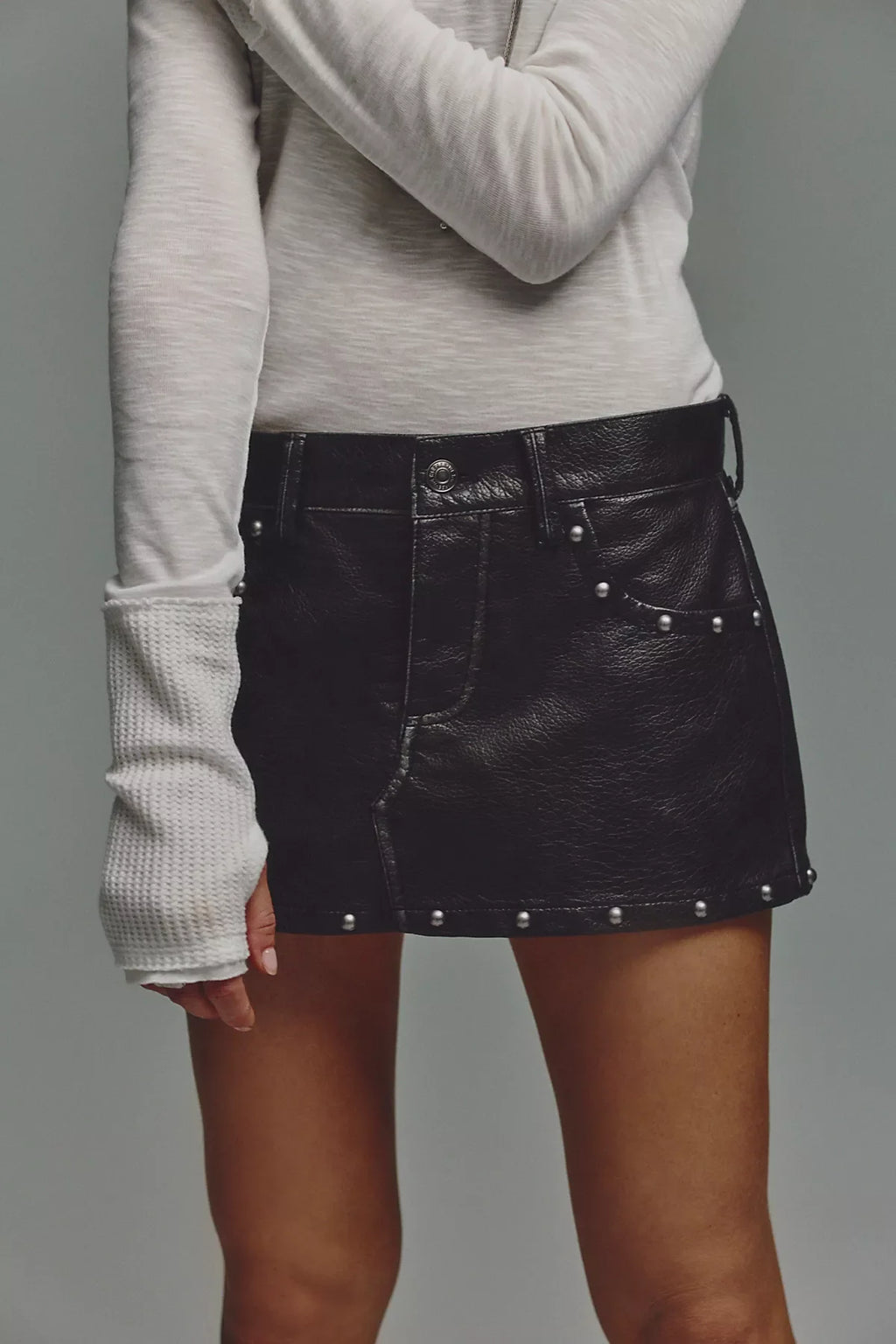 We The Free Lainey Studded Vegan Mini Skirt