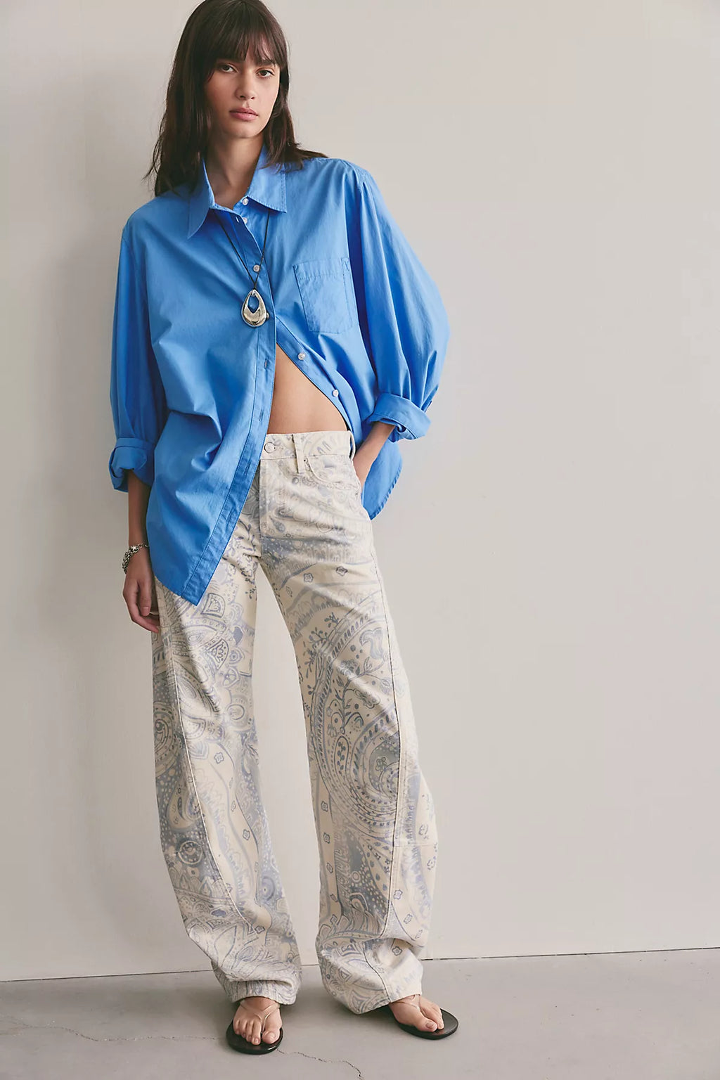 We The Free Fable Printed Twisted Jeans